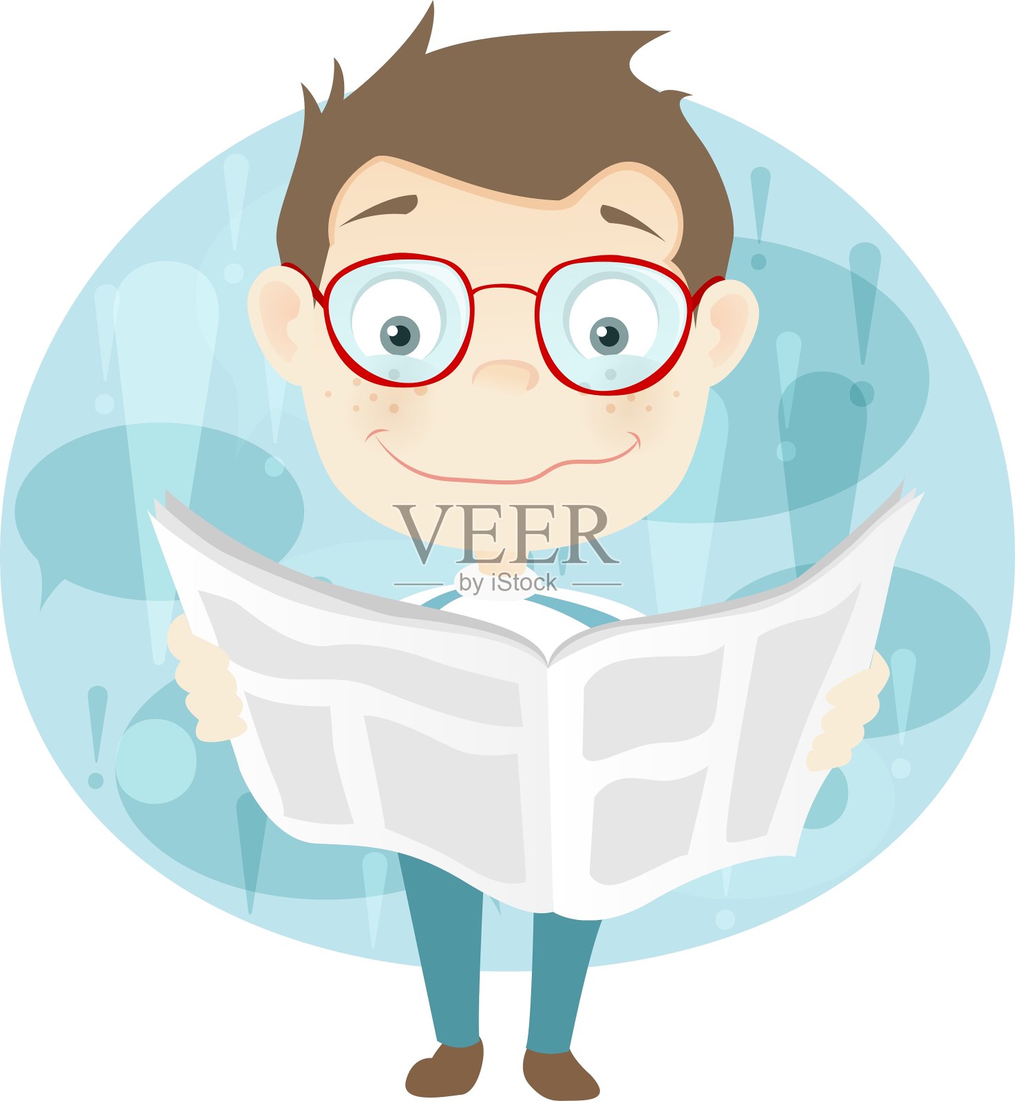 可爱的少年插画图片素材