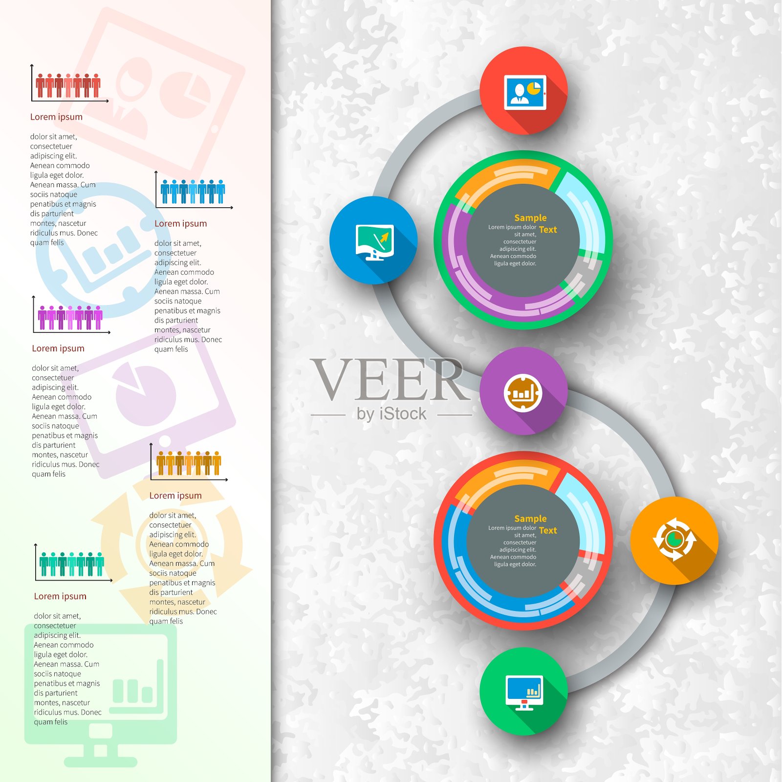 摘要三维纸张信息图插画图片素材