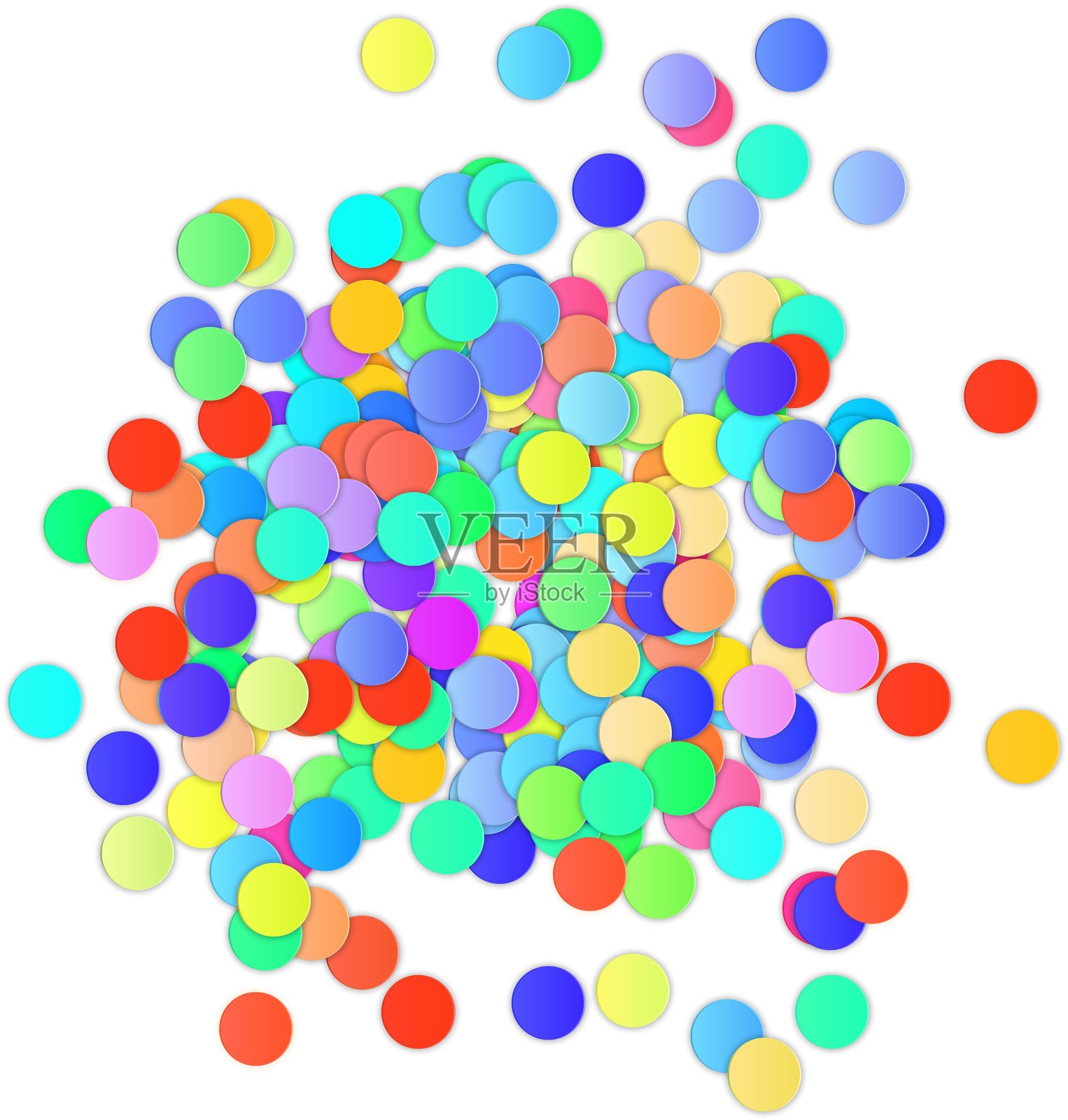 白色背景上的五彩纸屑插画图片素材