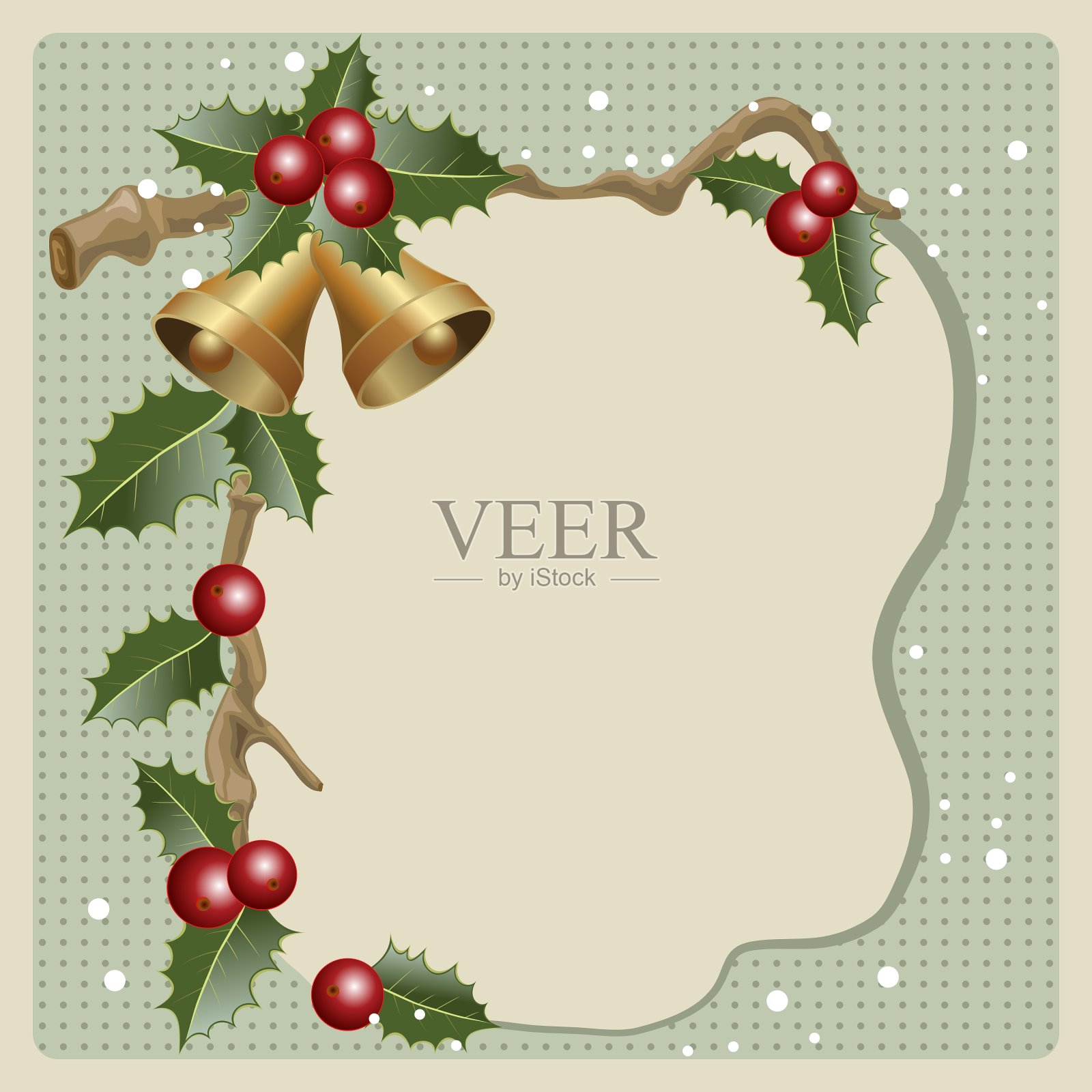 古老的圣诞贺卡插画图片素材