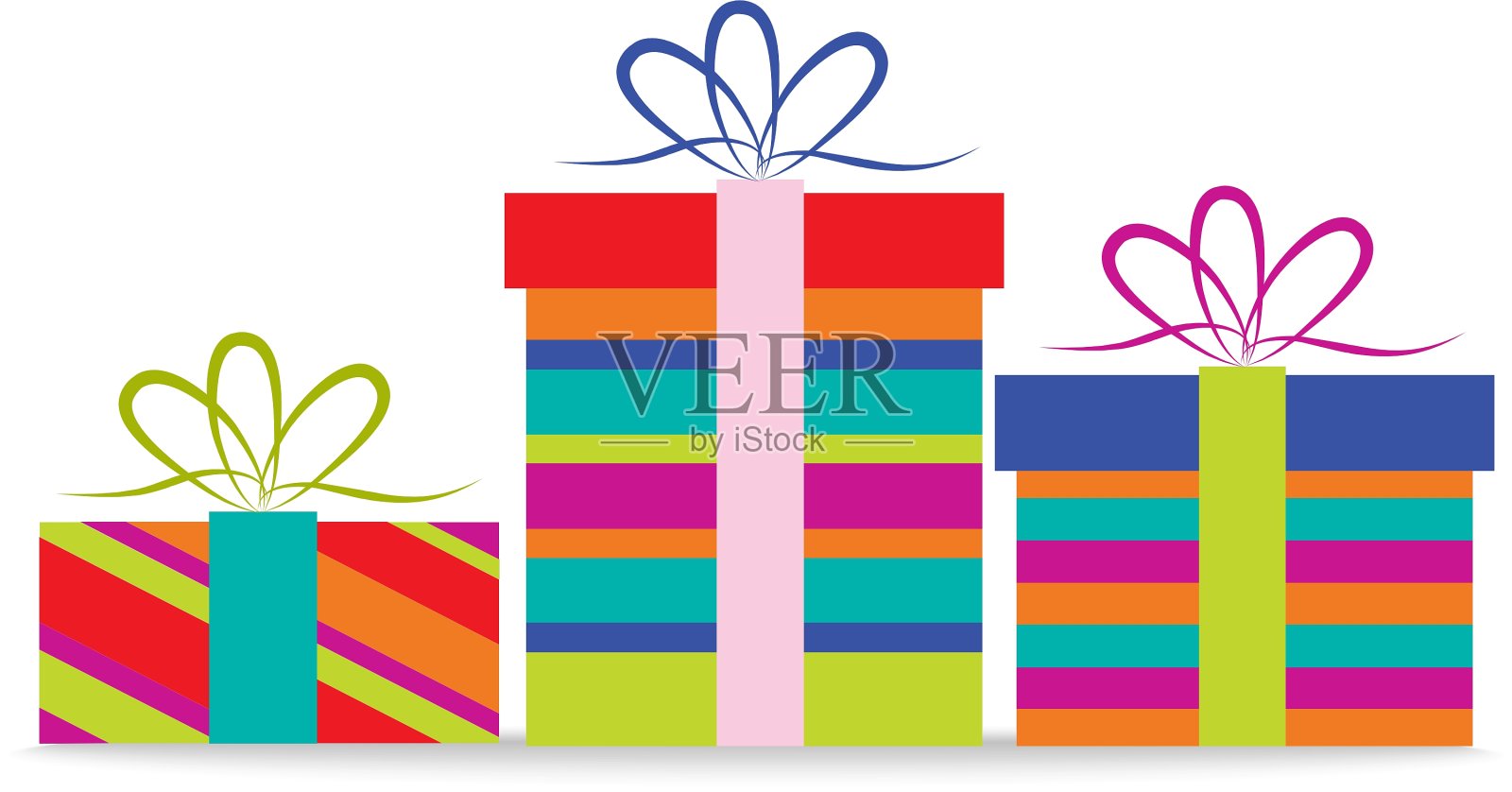 一套圣诞礼物的设计设计元素图片