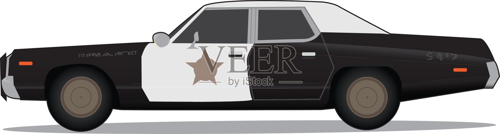 70年代警车设计元素图片