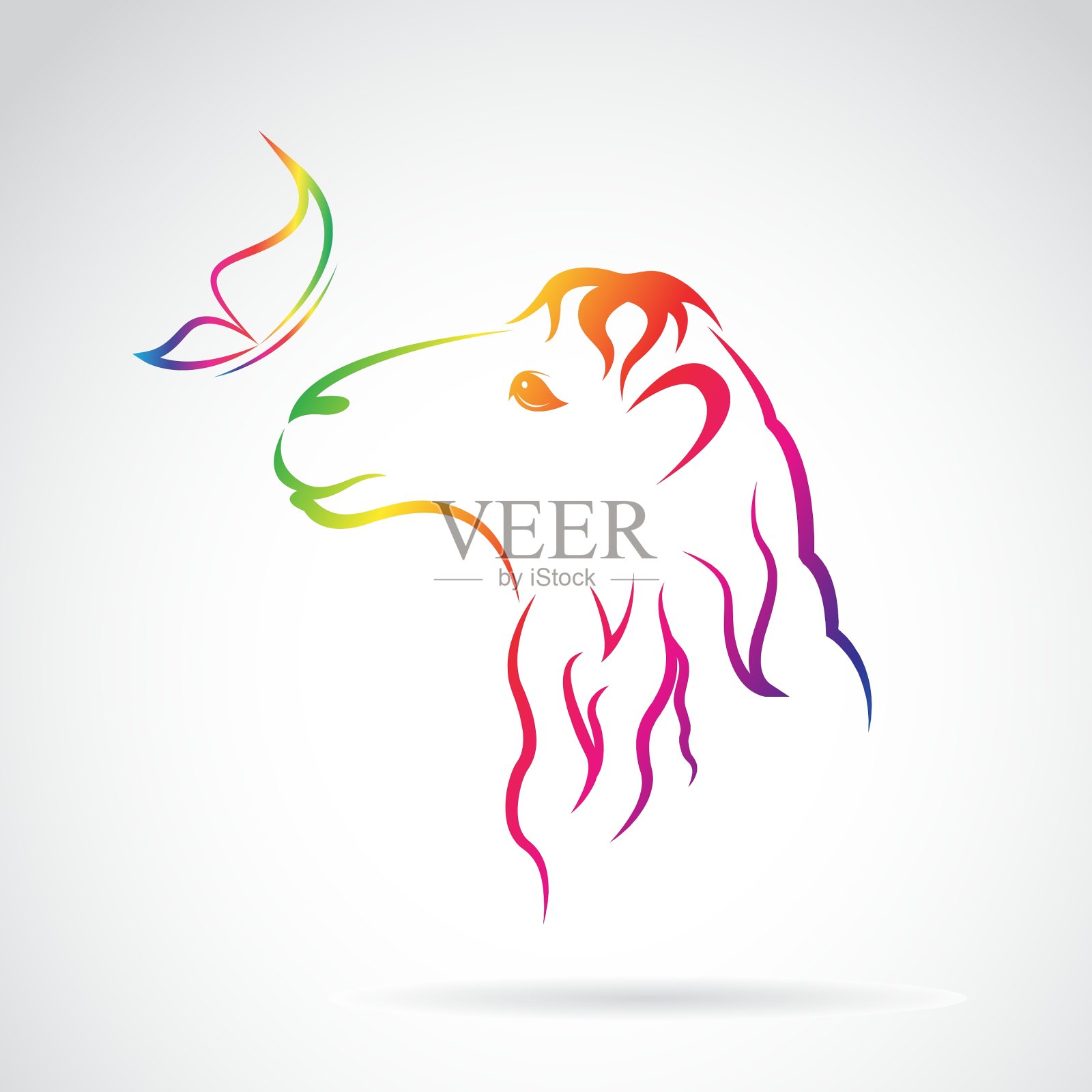 骆驼和蝴蝶插画图片素材