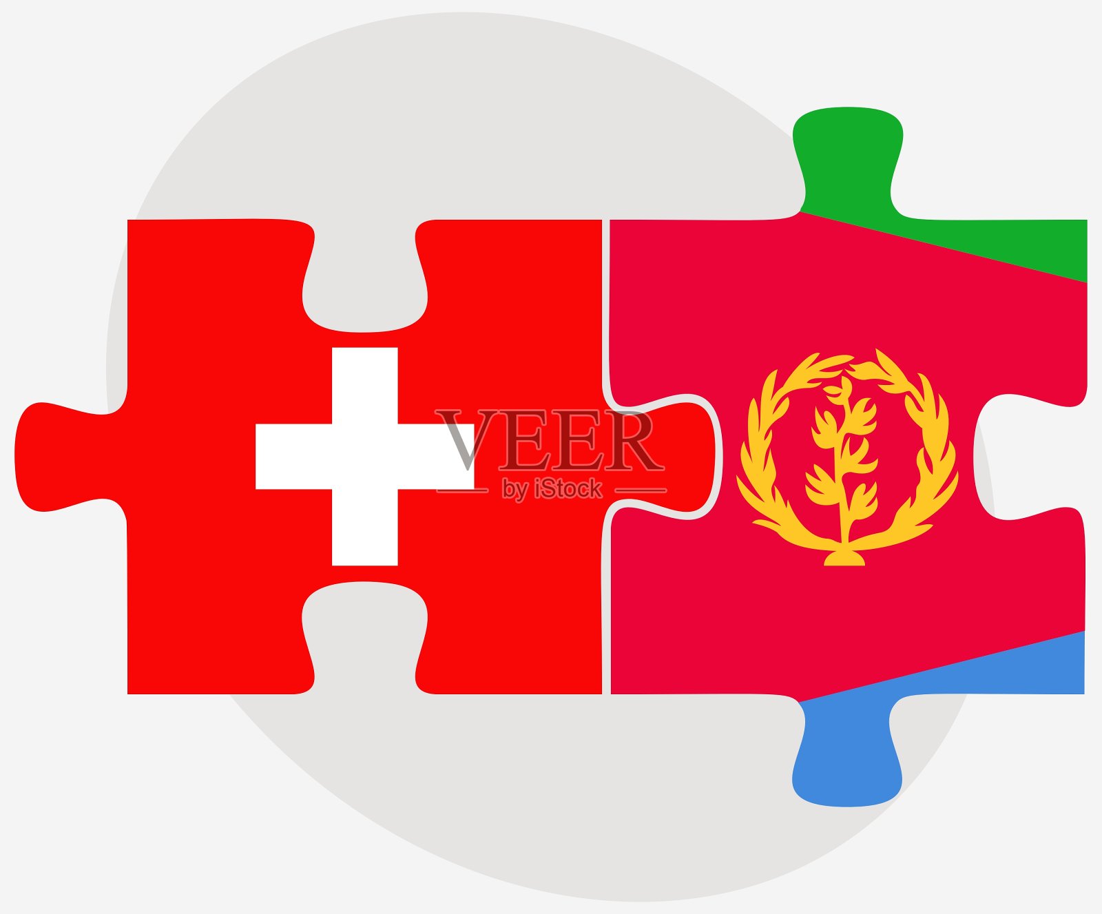 瑞士和厄立特里亚国旗插画图片素材