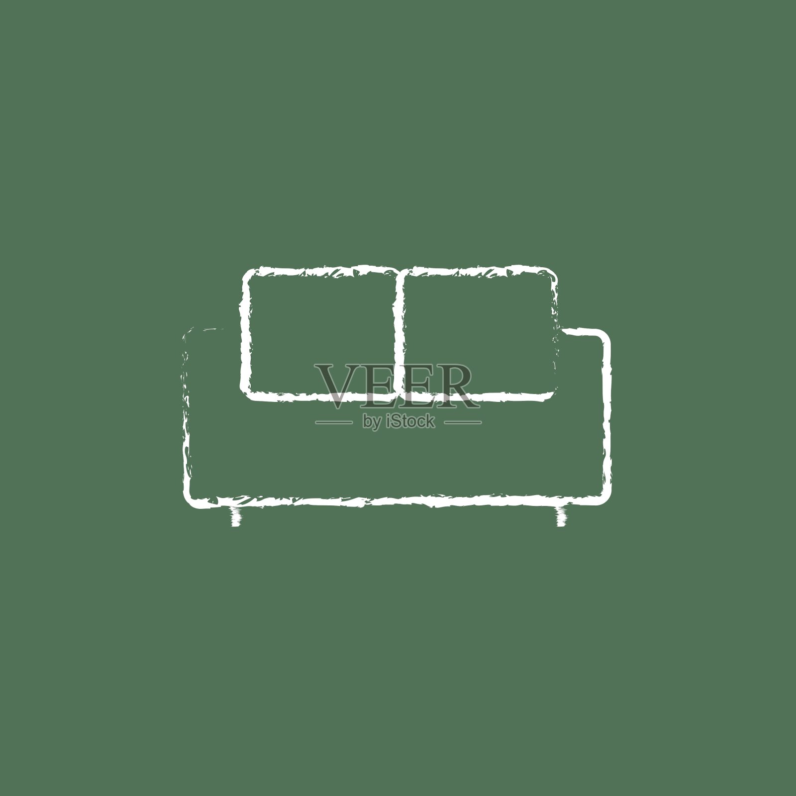 用粉笔画的沙发图标插画图片素材