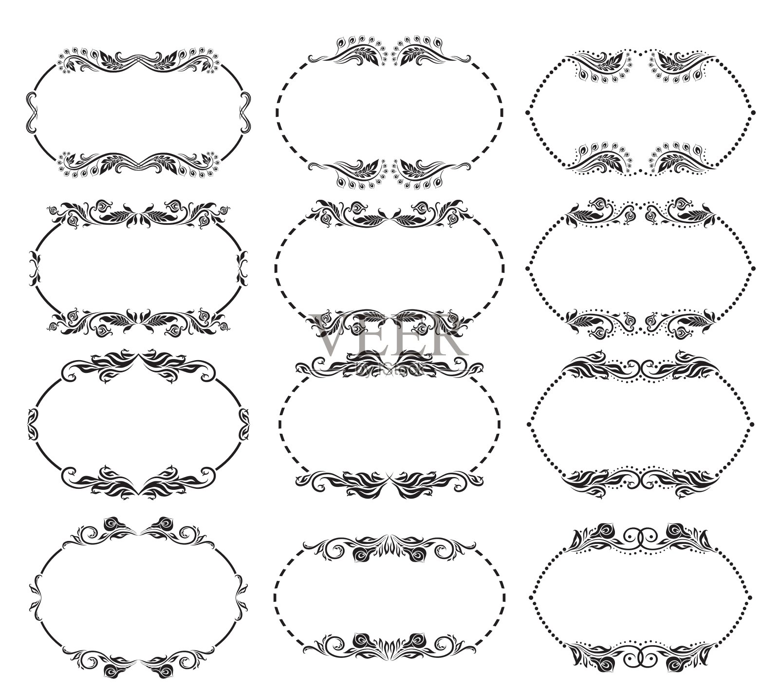 一套华丽的框架插画图片素材