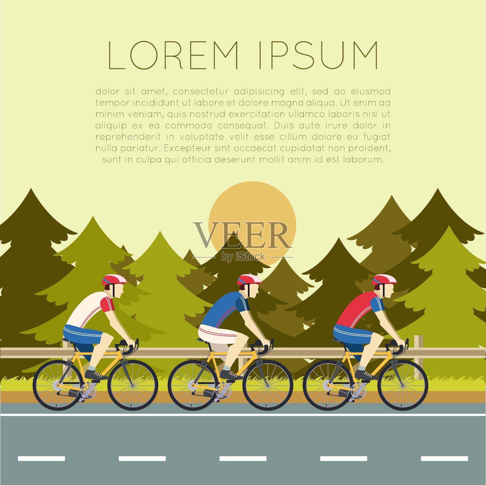 自行车旅行横幅设计模板素材