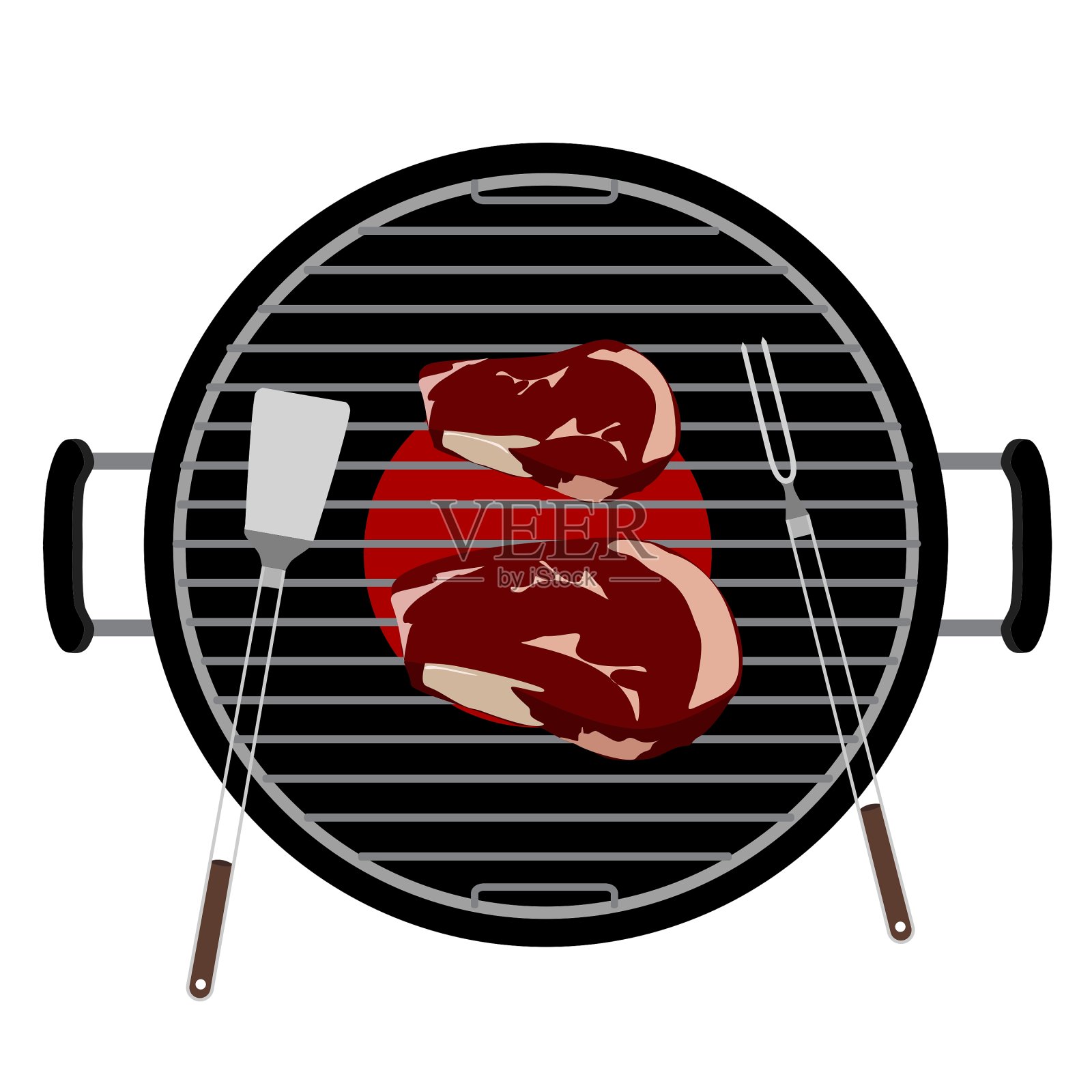 烧烤架俯视图设计元素图片