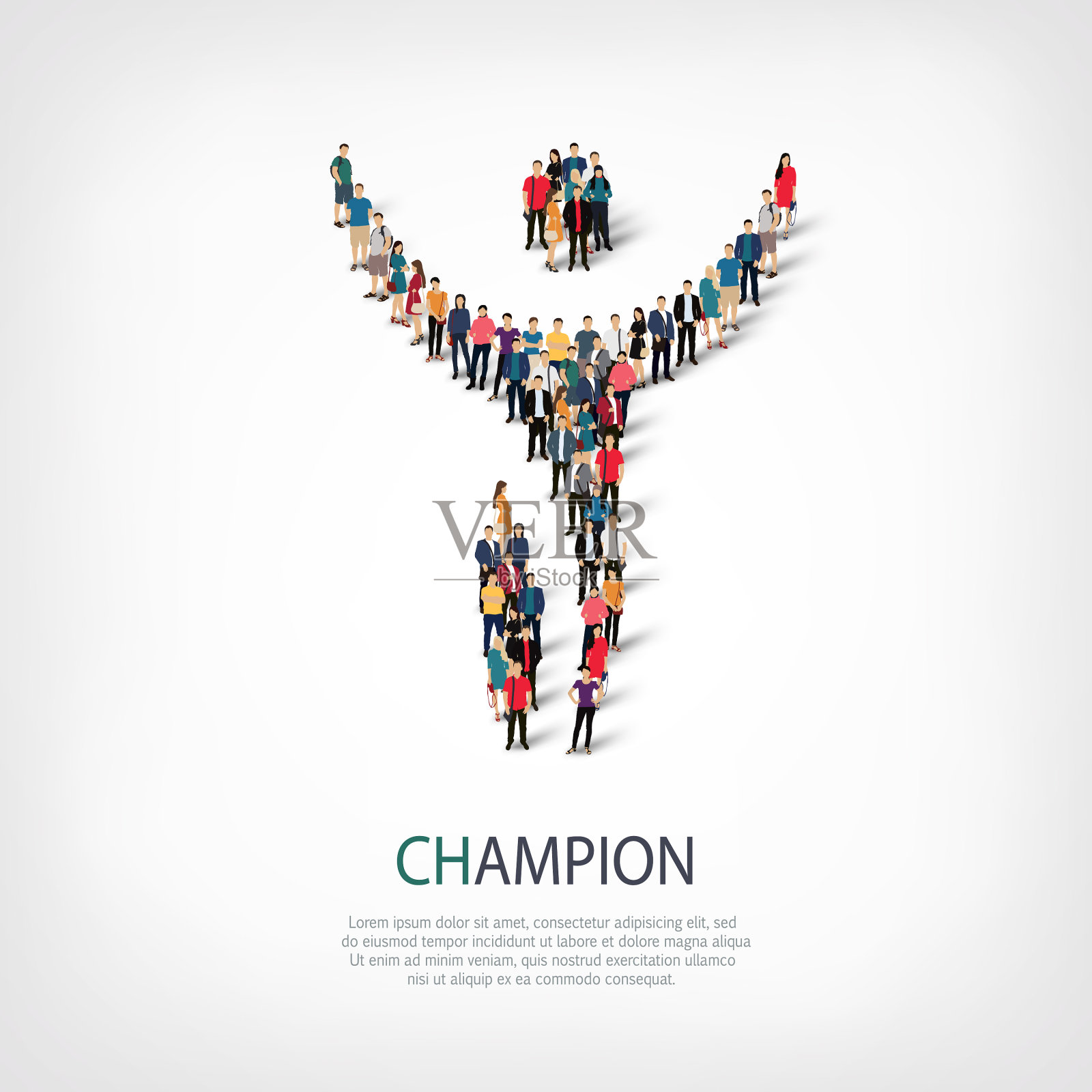 冠军的人签署插画图片素材