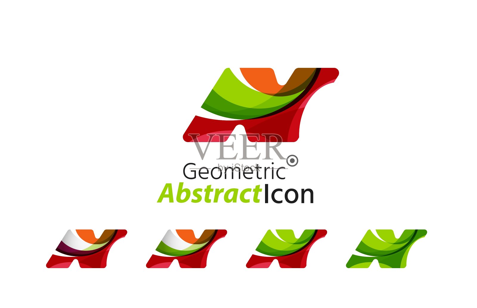 一套抽象的几何公司标志N字母图标素材