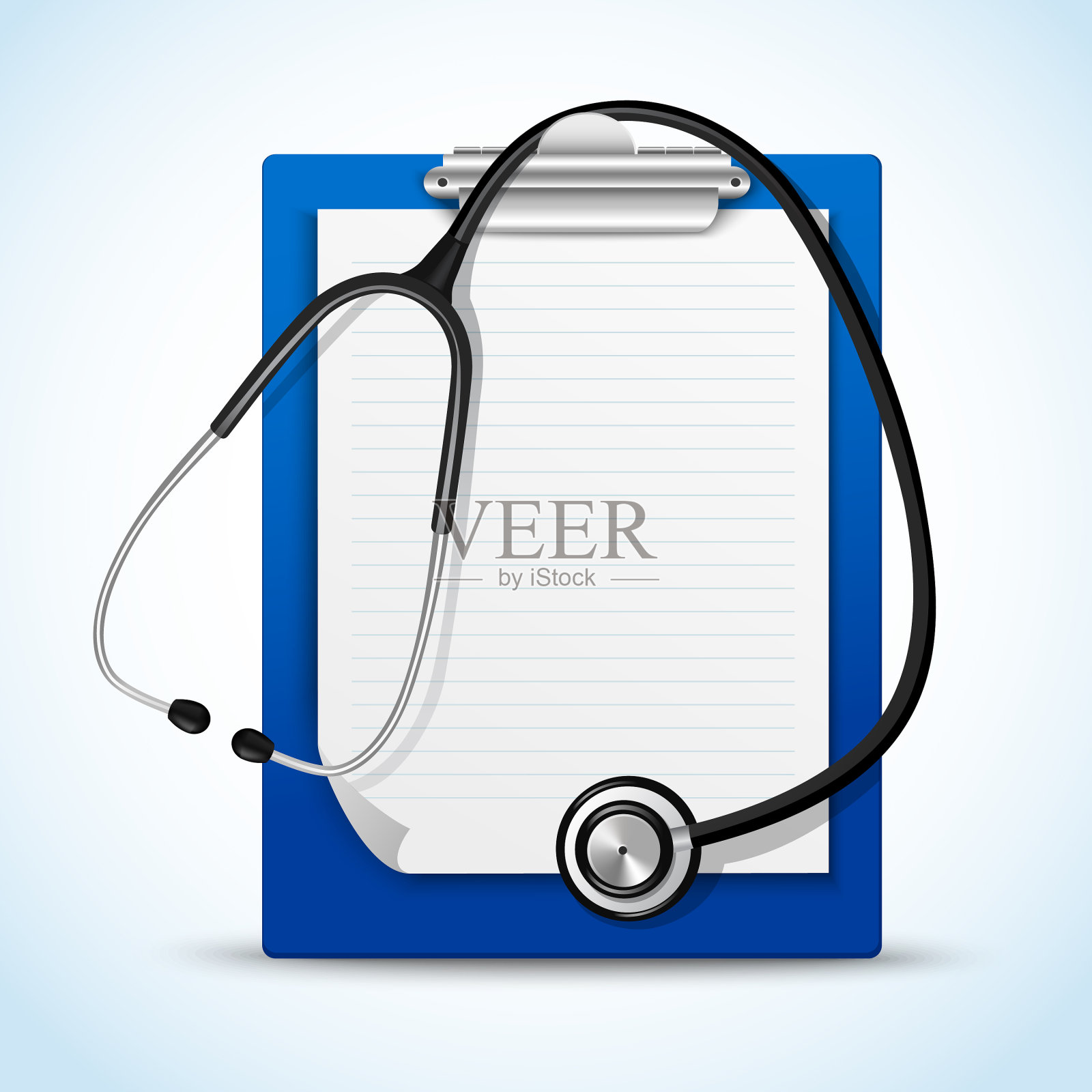 听诊器和笔记插画图片素材