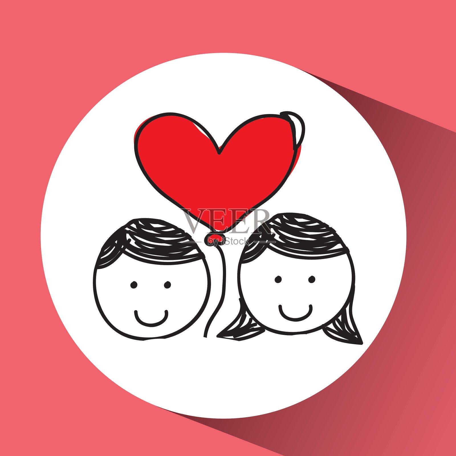 爱的卡片设计插画图片素材