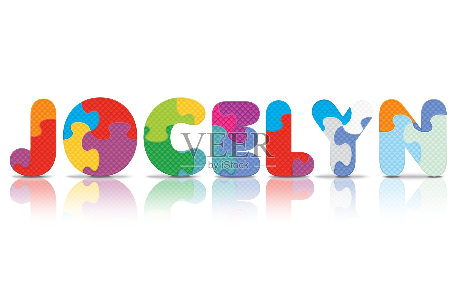 乔斯林写的字母拼图插画图片素材