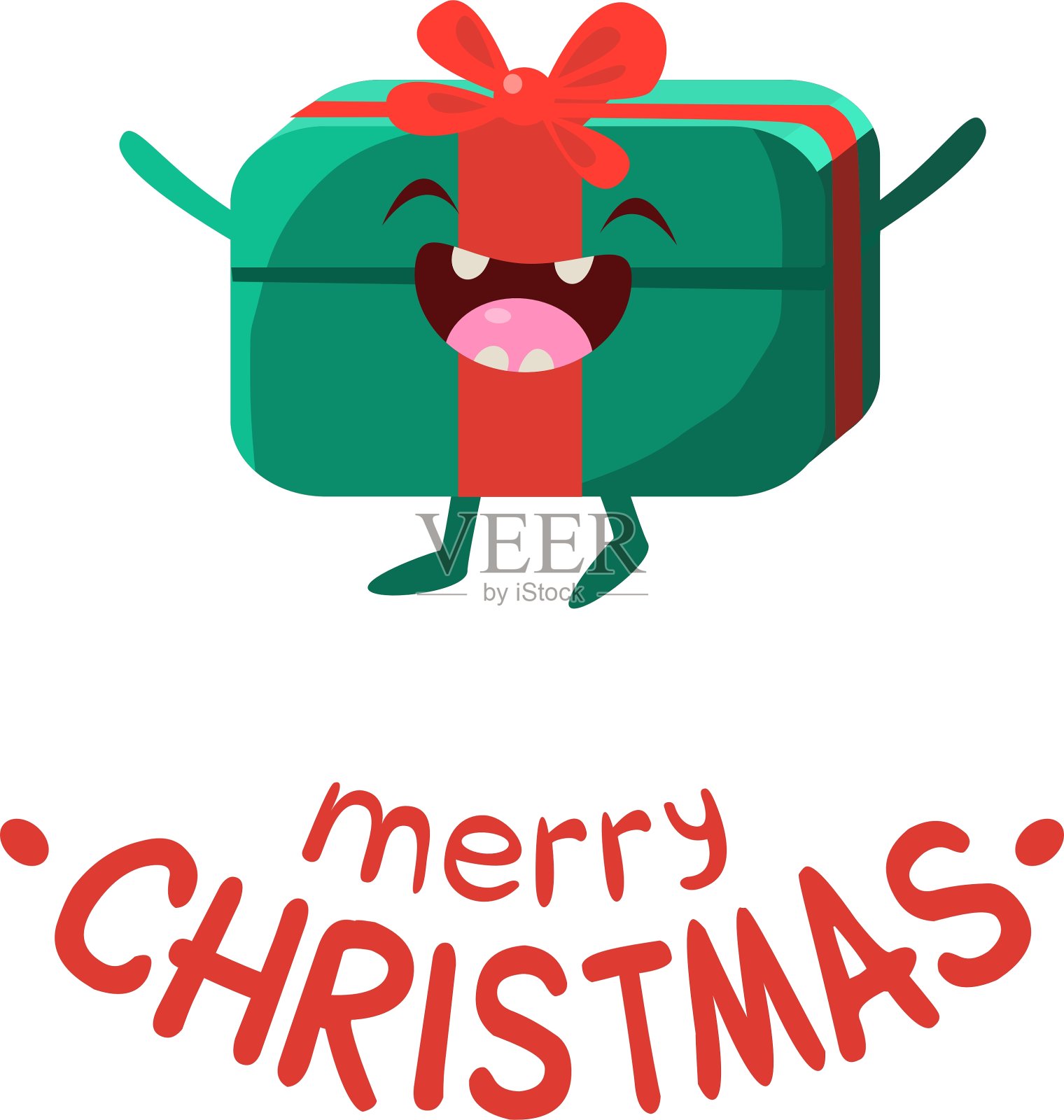 礼盒卡通与滑稽的脸设计元素图片