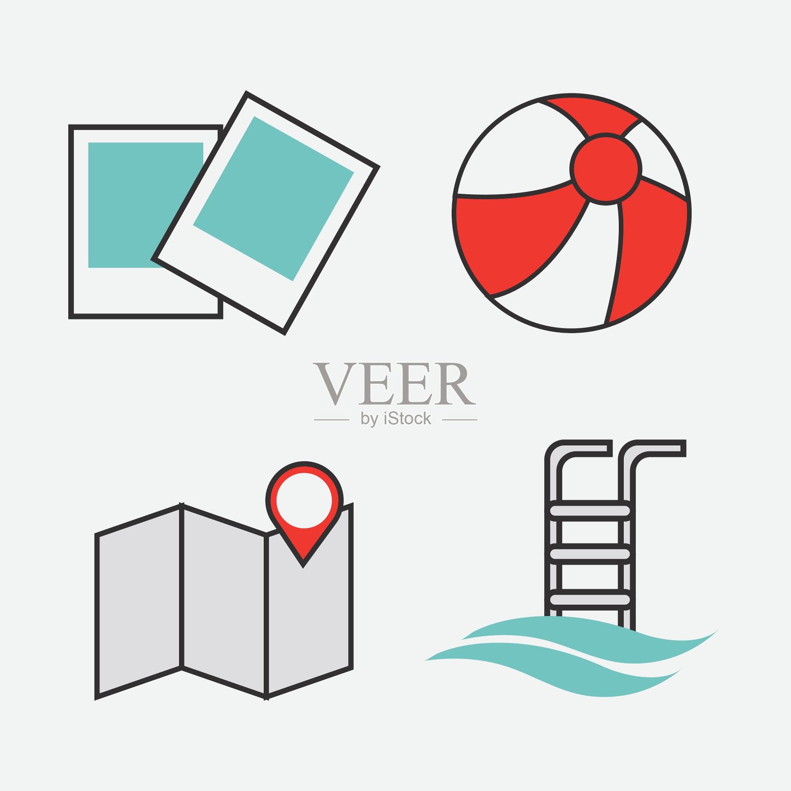 设置旅行设计的图标图标素材