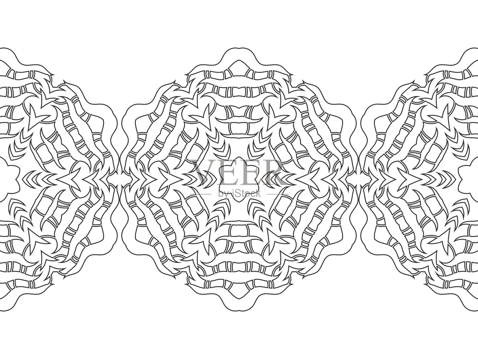 圆形装饰着色书籍黑白色插画图片素材