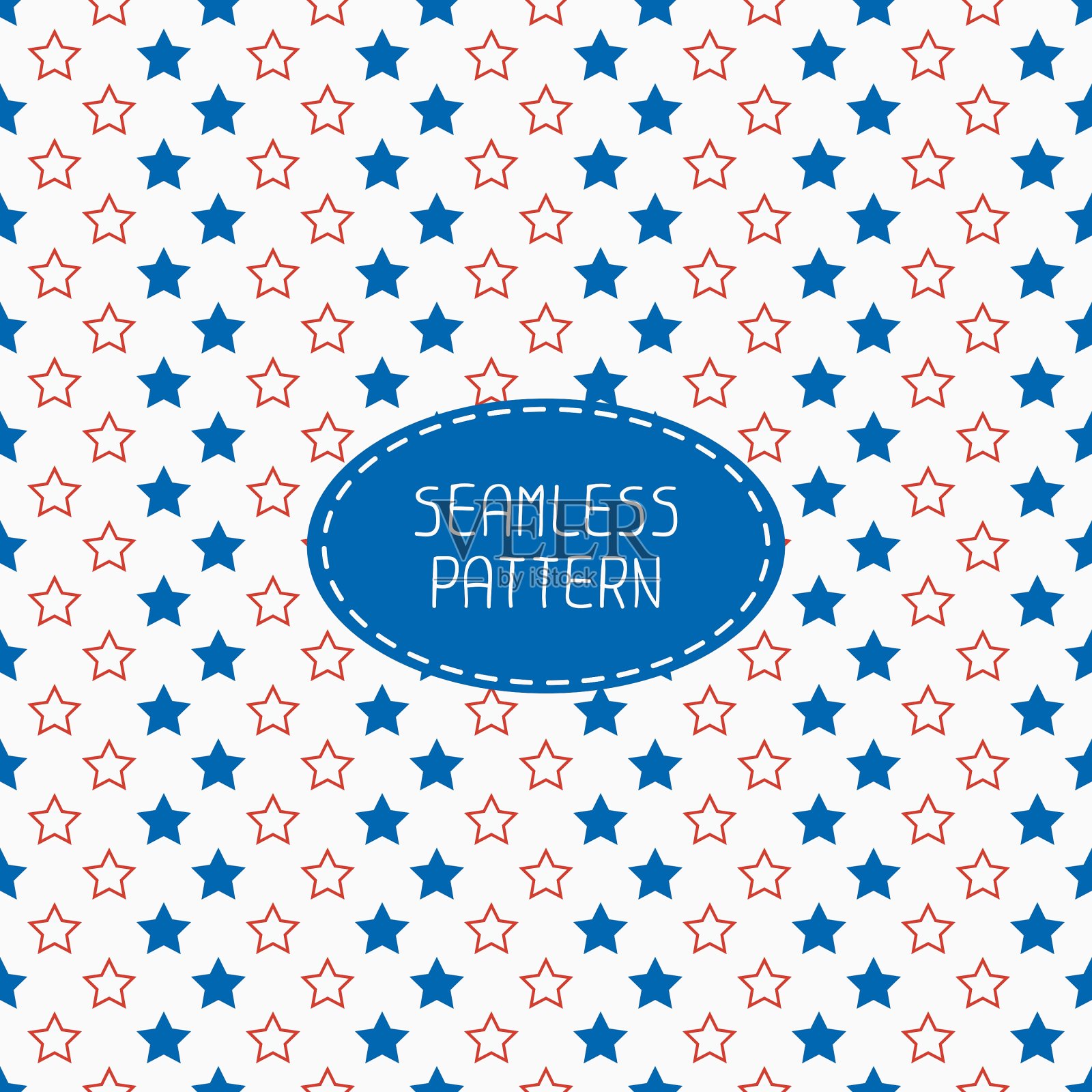 几何爱国无缝图案用红色插画图片素材