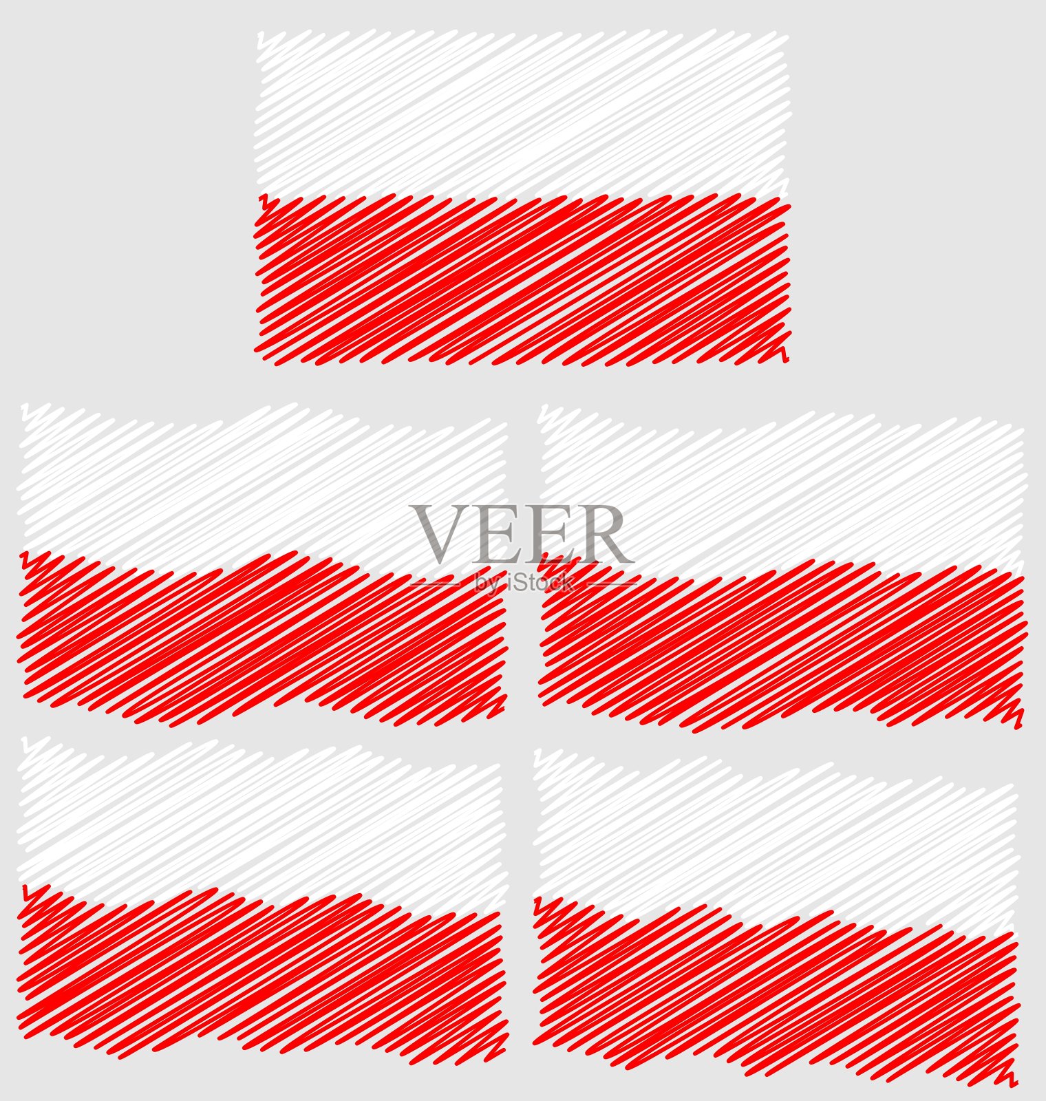 平坦和挥舞的手画素描波兰国旗插画图片素材