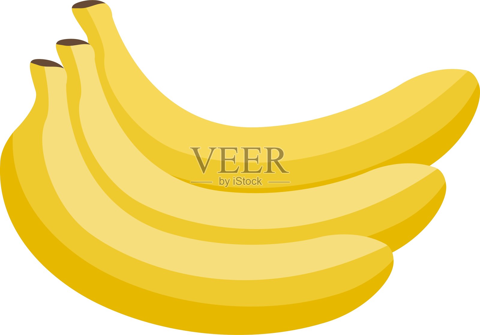 一串孤立在白色上的热带香蕉插画图片素材