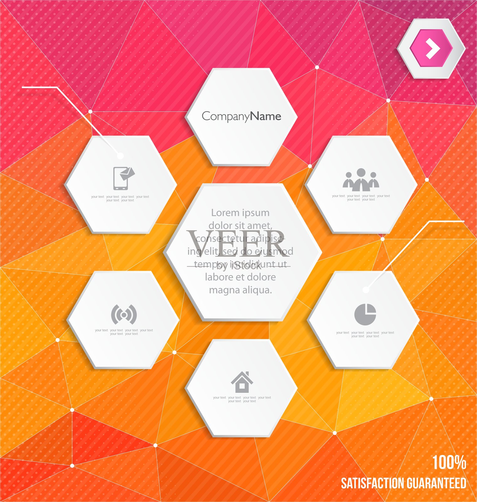 信息图在多边形风格设计模板素材