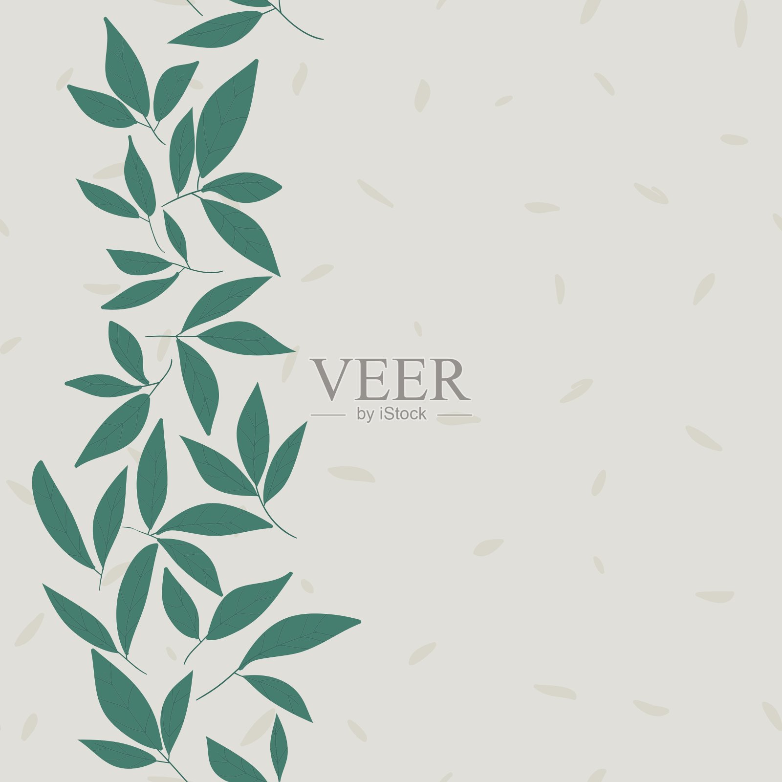 叶子图案无缝涂鸦花插画图片素材