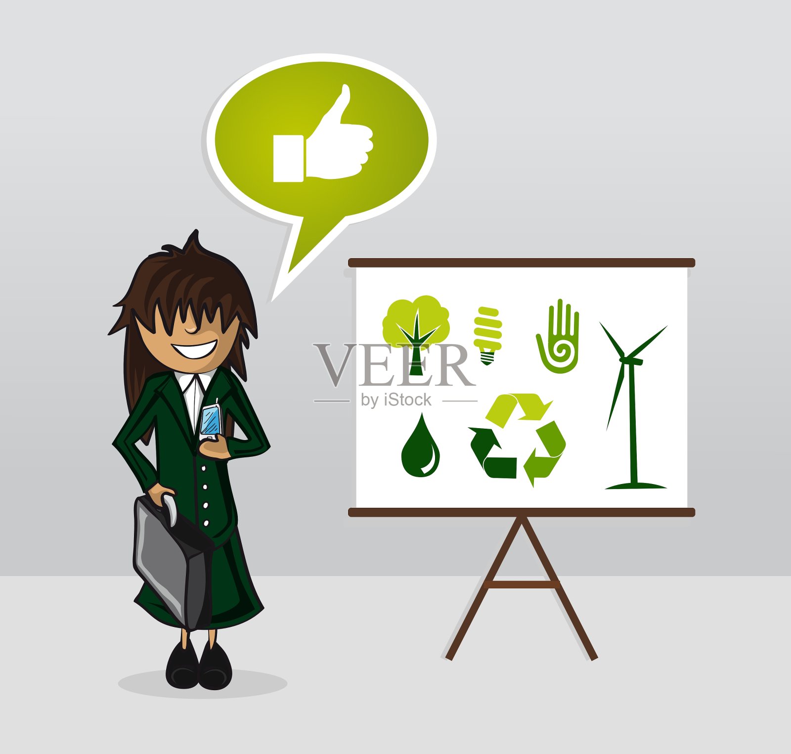生态能源商人插画图片素材
