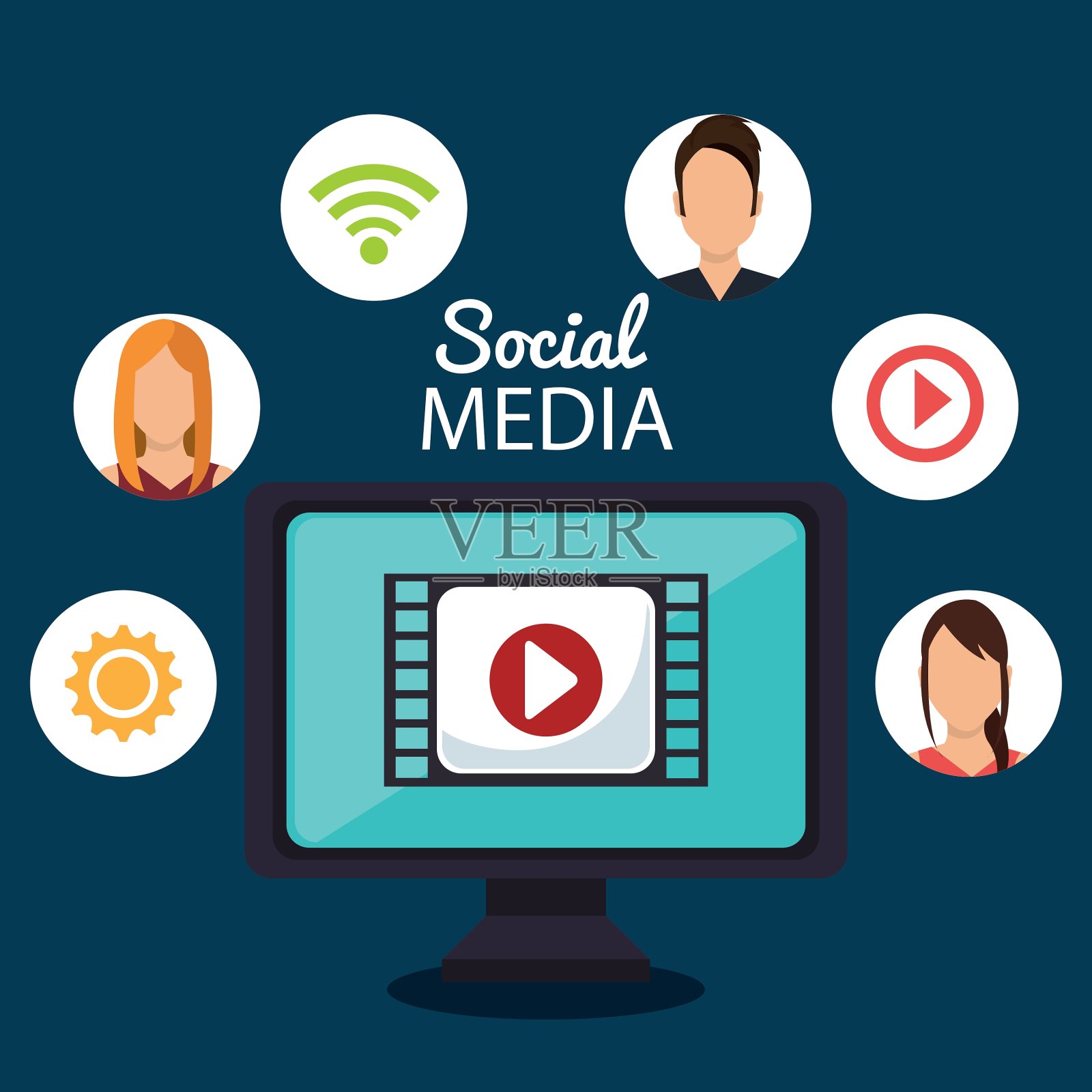 社交媒体设计插画图片素材