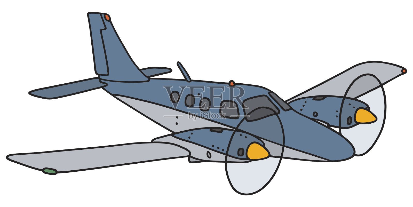 双引擎飞机设计元素图片