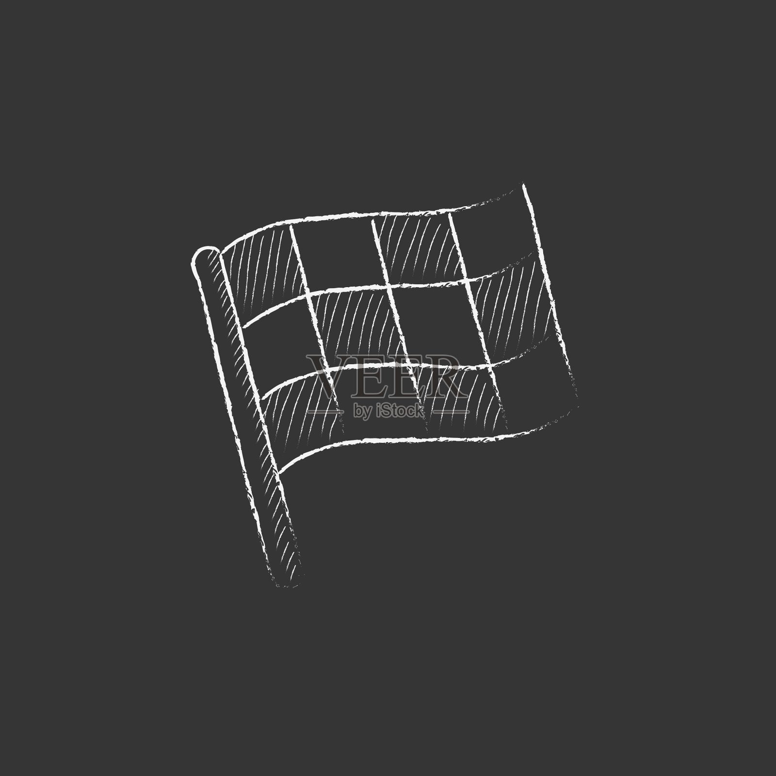 方格旗用粉笔画图标插画图片素材