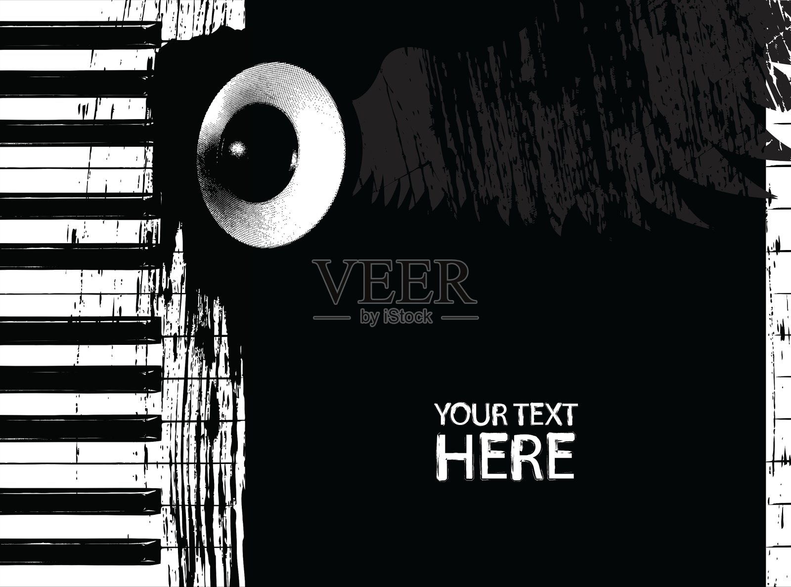 肮脏的琴键和音箱插画图片素材