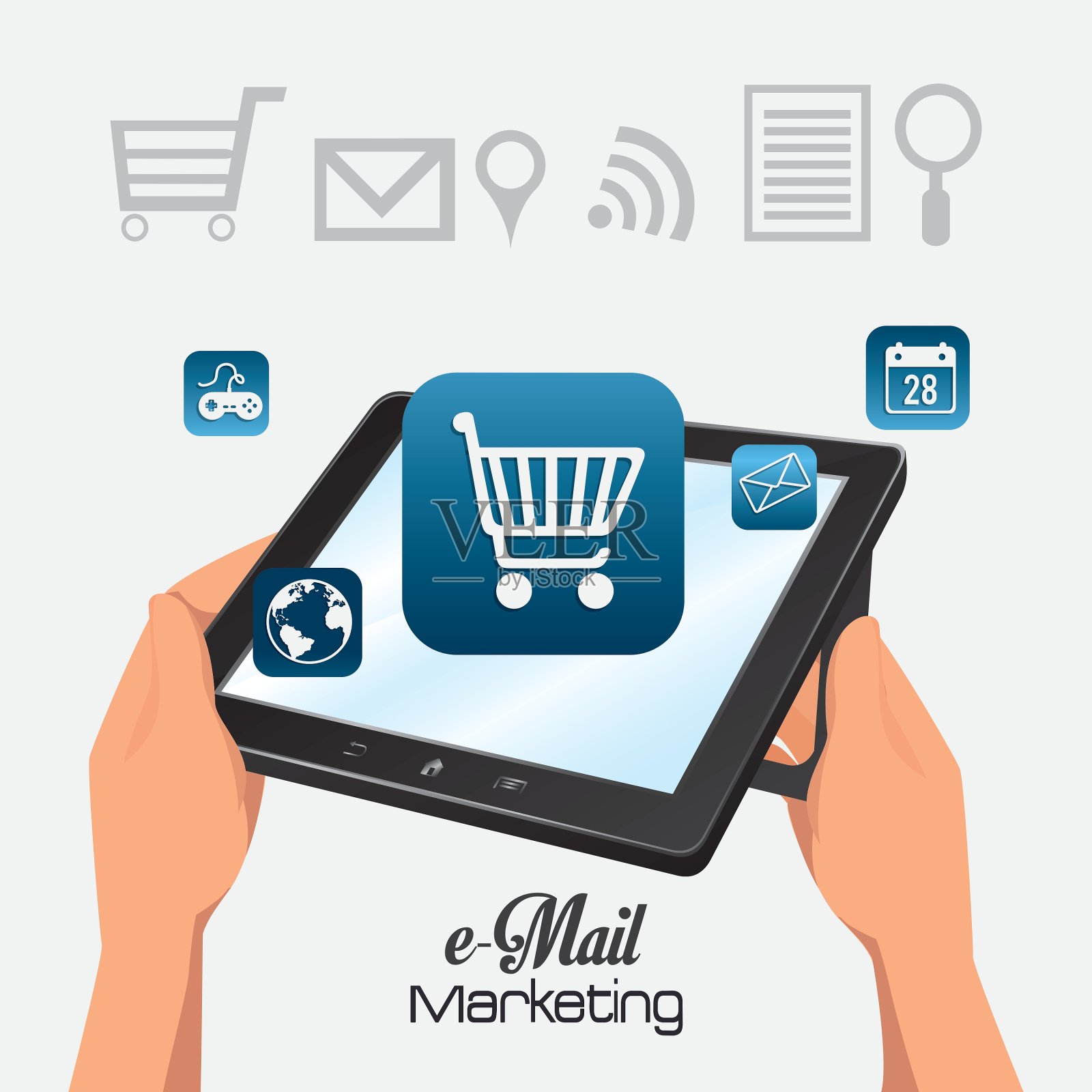 电子邮件营销设计插画图片素材