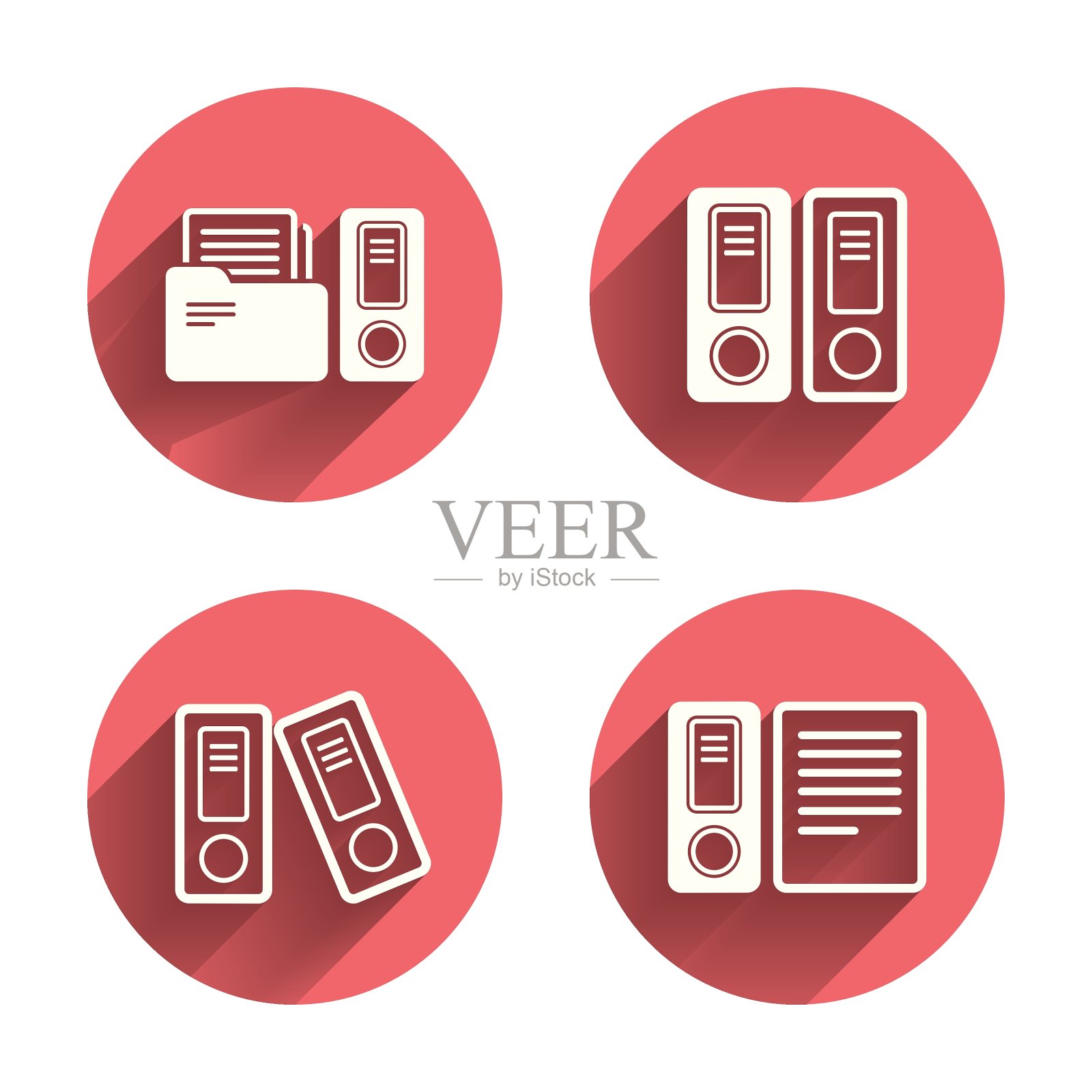 会计图标文档存储在文件夹中插画图片素材