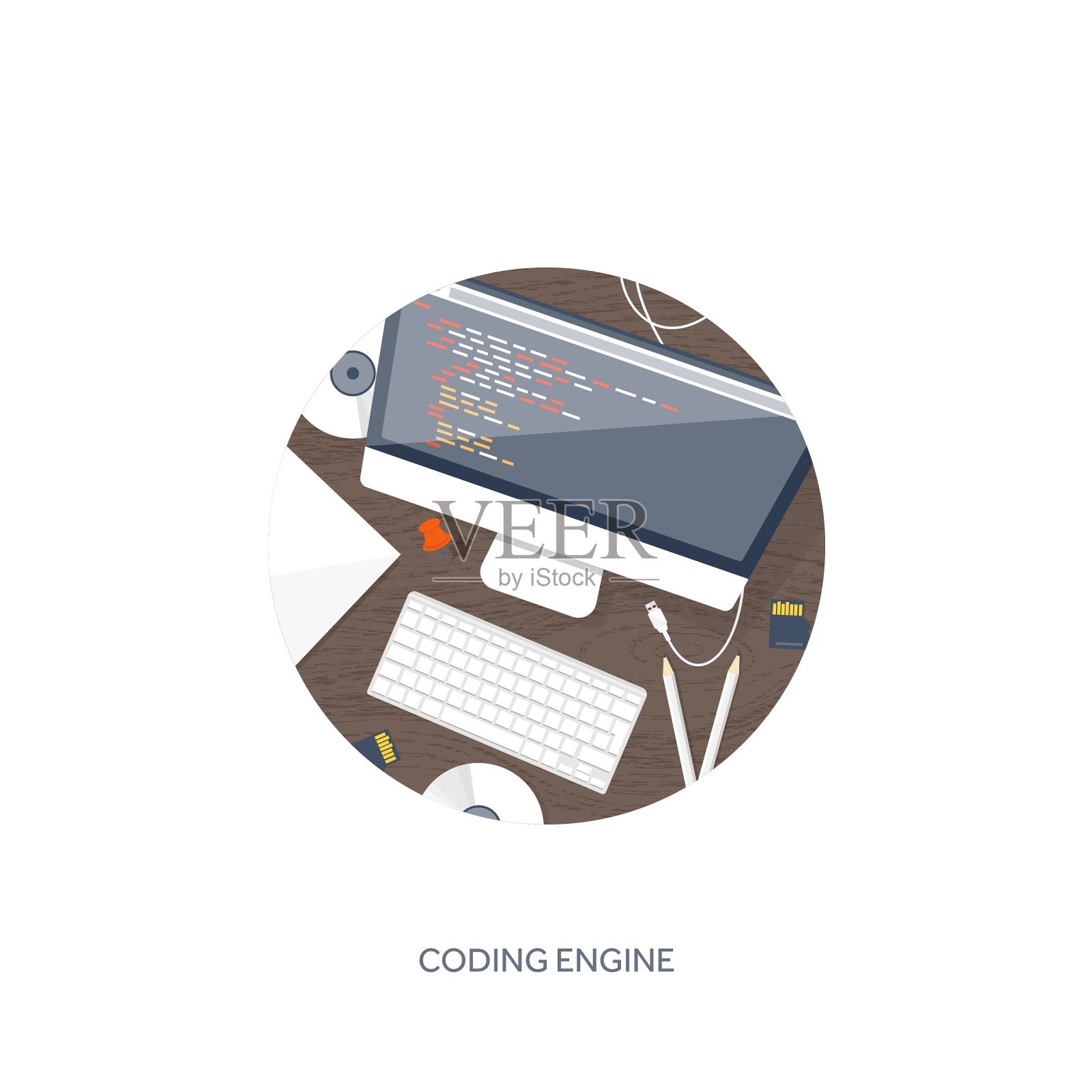 平面计算背景插画图片素材