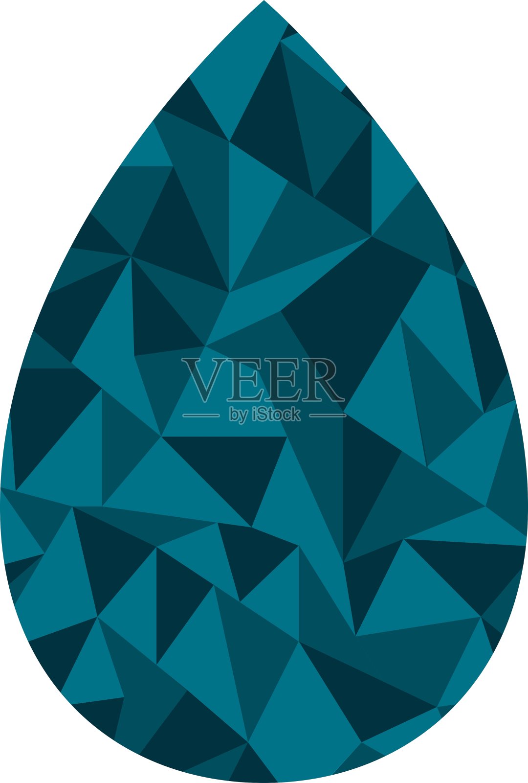 蓝色水滴孤立在白色水滴上插画图片素材