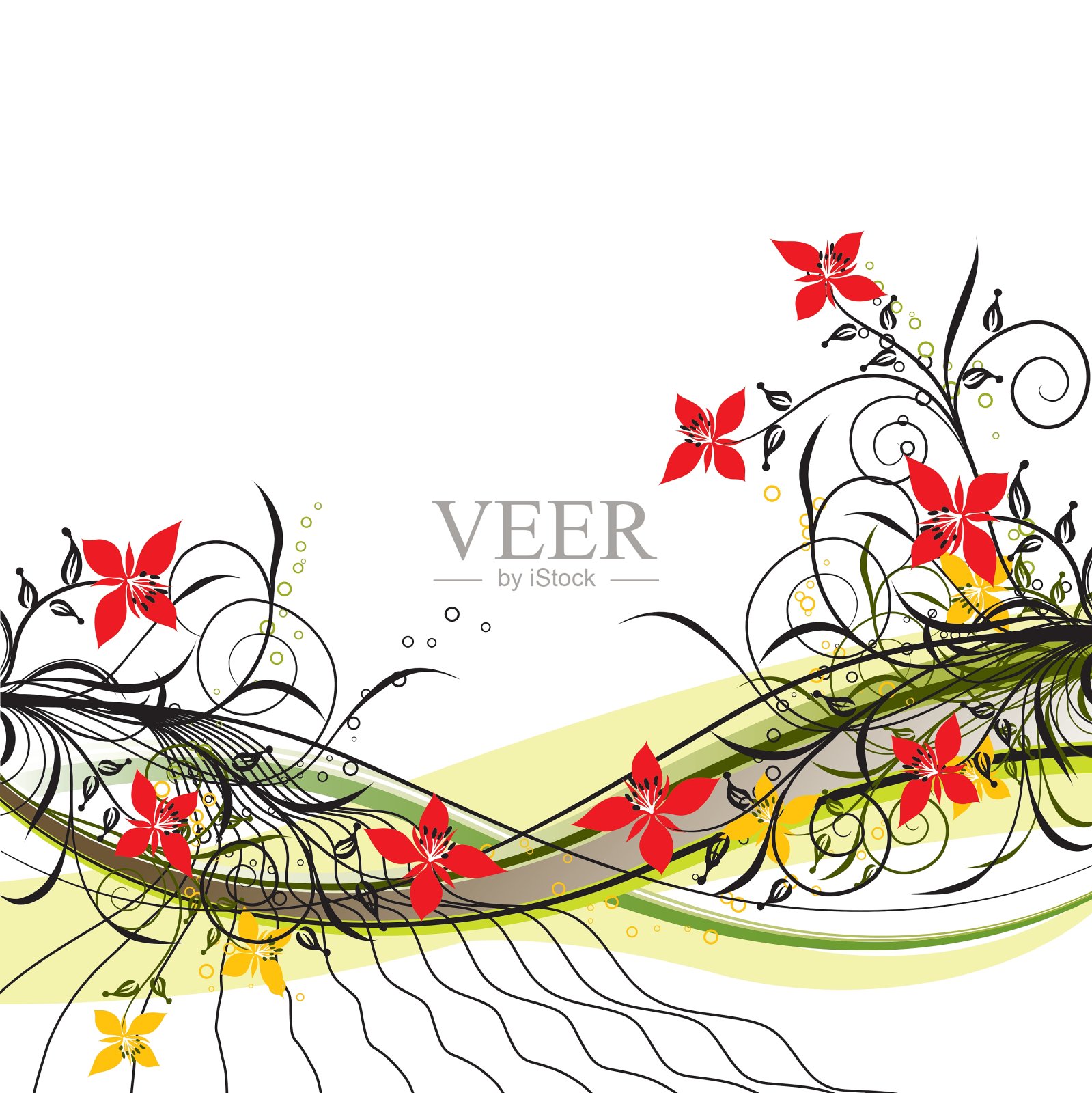 难看的东西花的背景插画图片素材