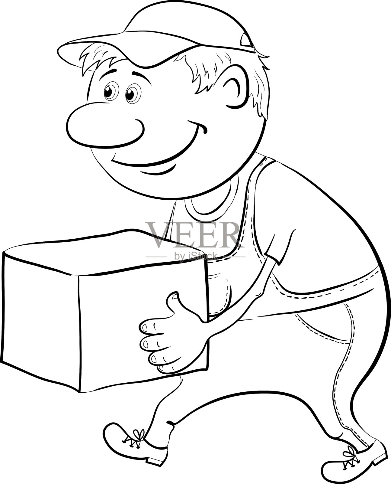 波特拿着一个盒子的轮廓设计元素图片