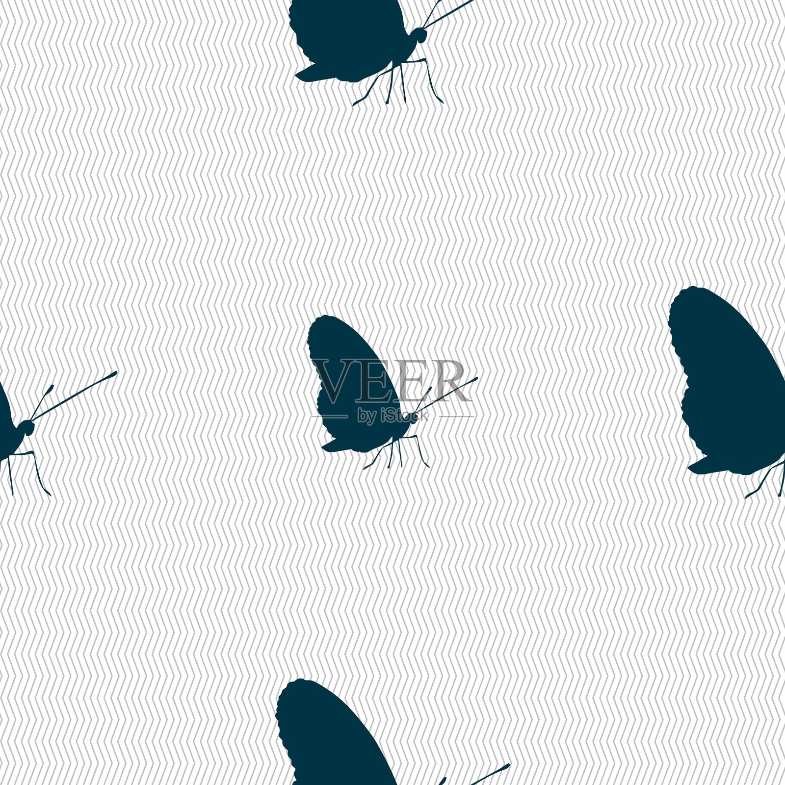 蝴蝶图标标志无缝图案用插画图片素材