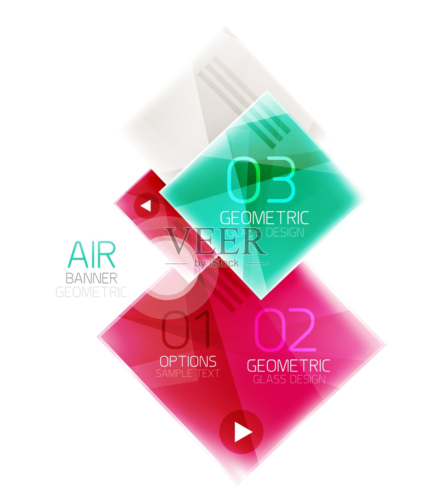 彩色几何方块与选择插画图片素材