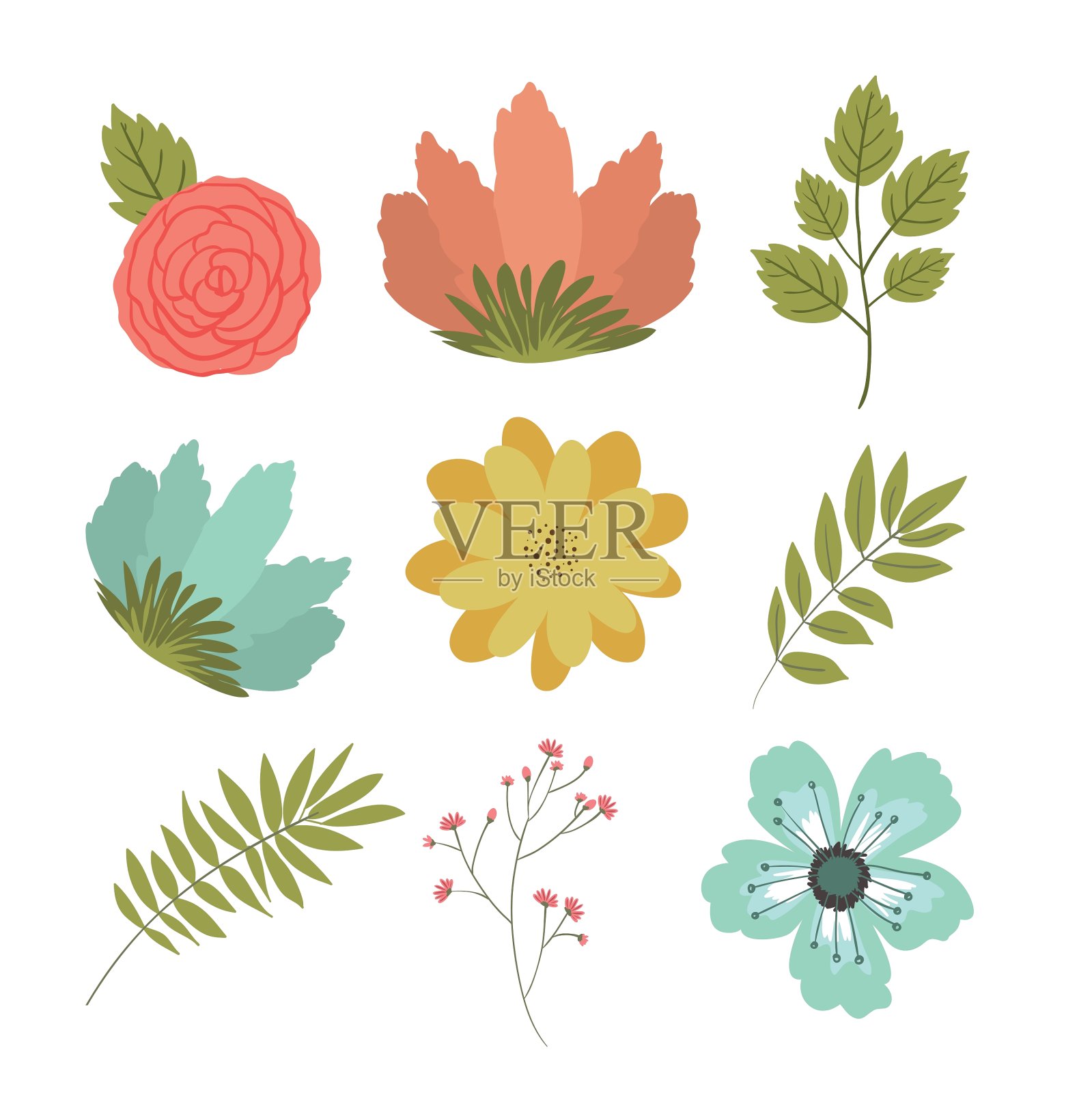 花的设计插画图片素材