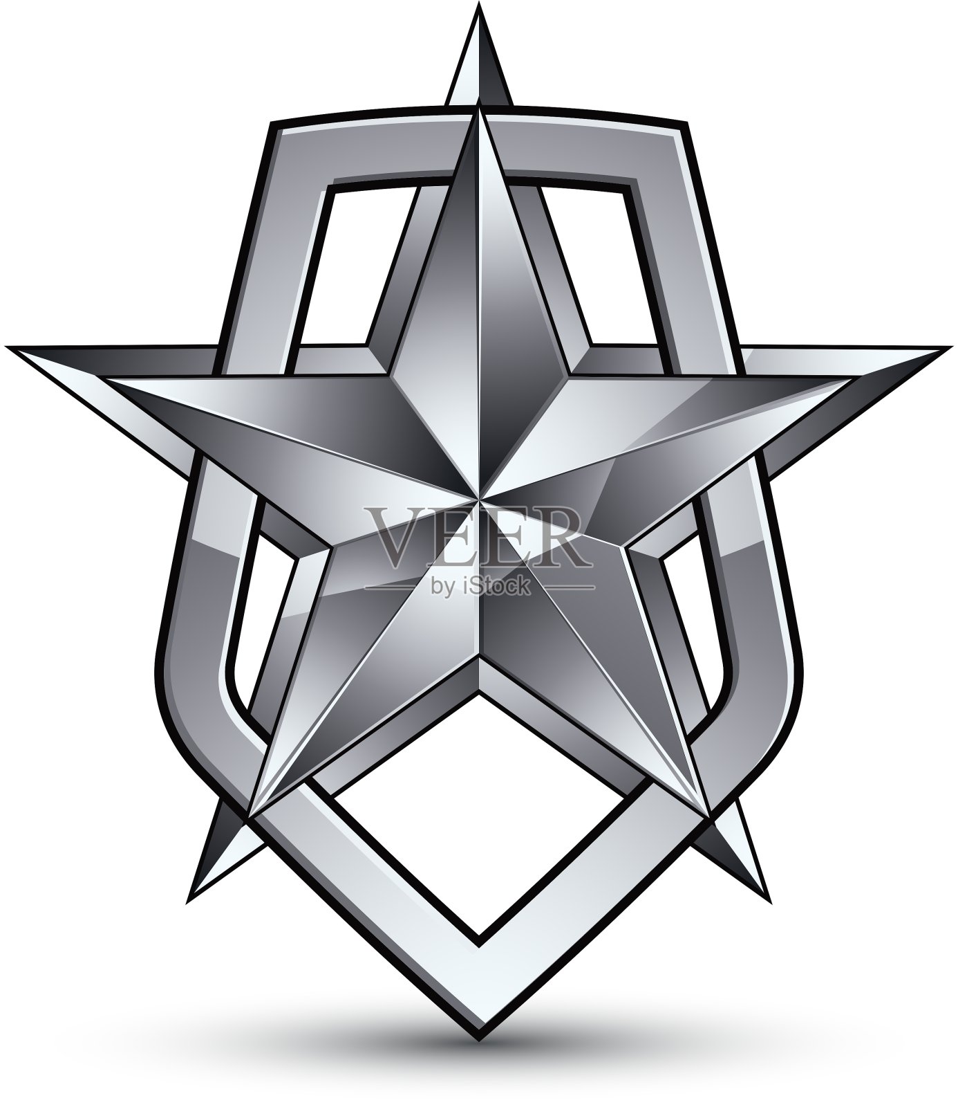 在白色背景上孤立的程式化符号设计元素图片