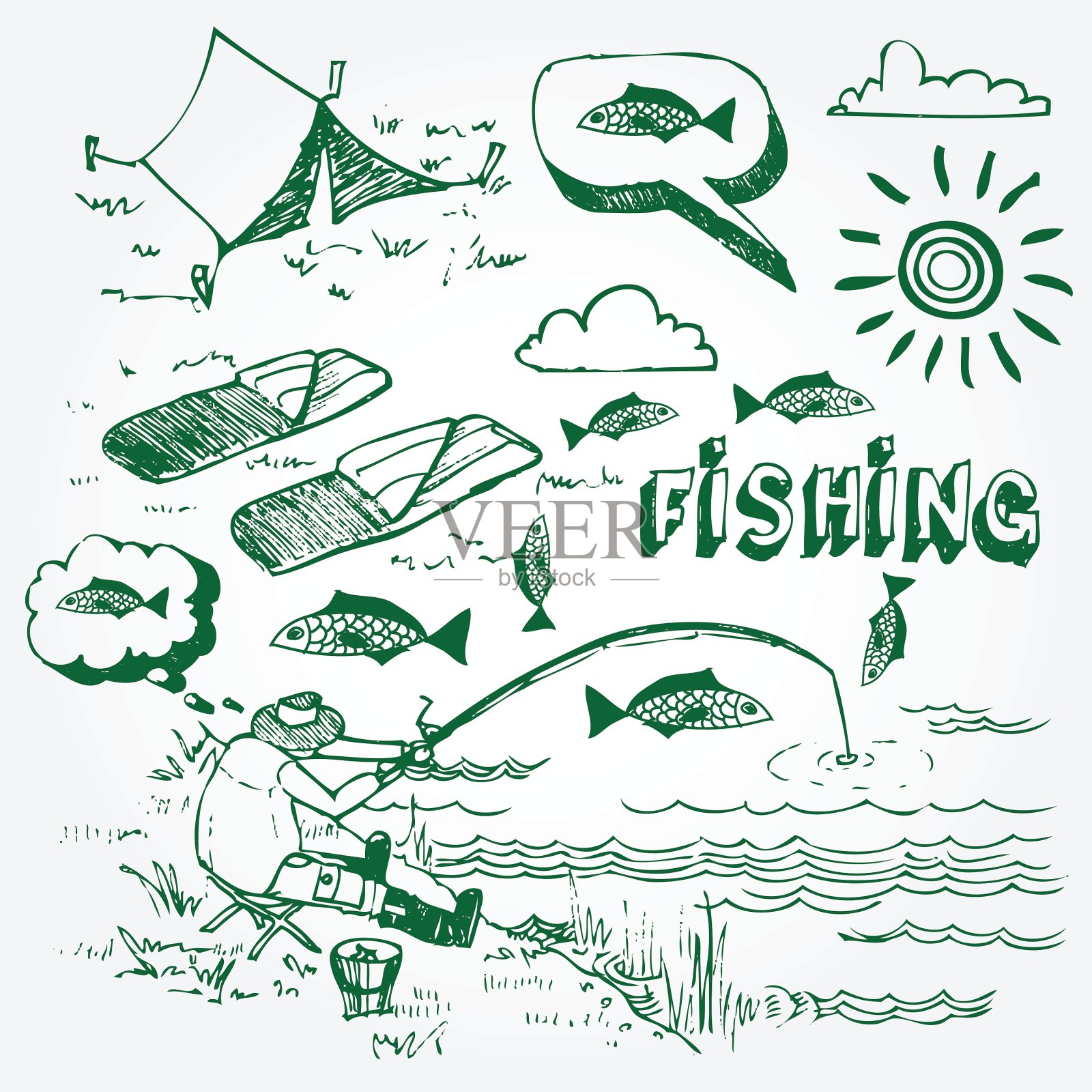 钓鱼图标设置图标素材