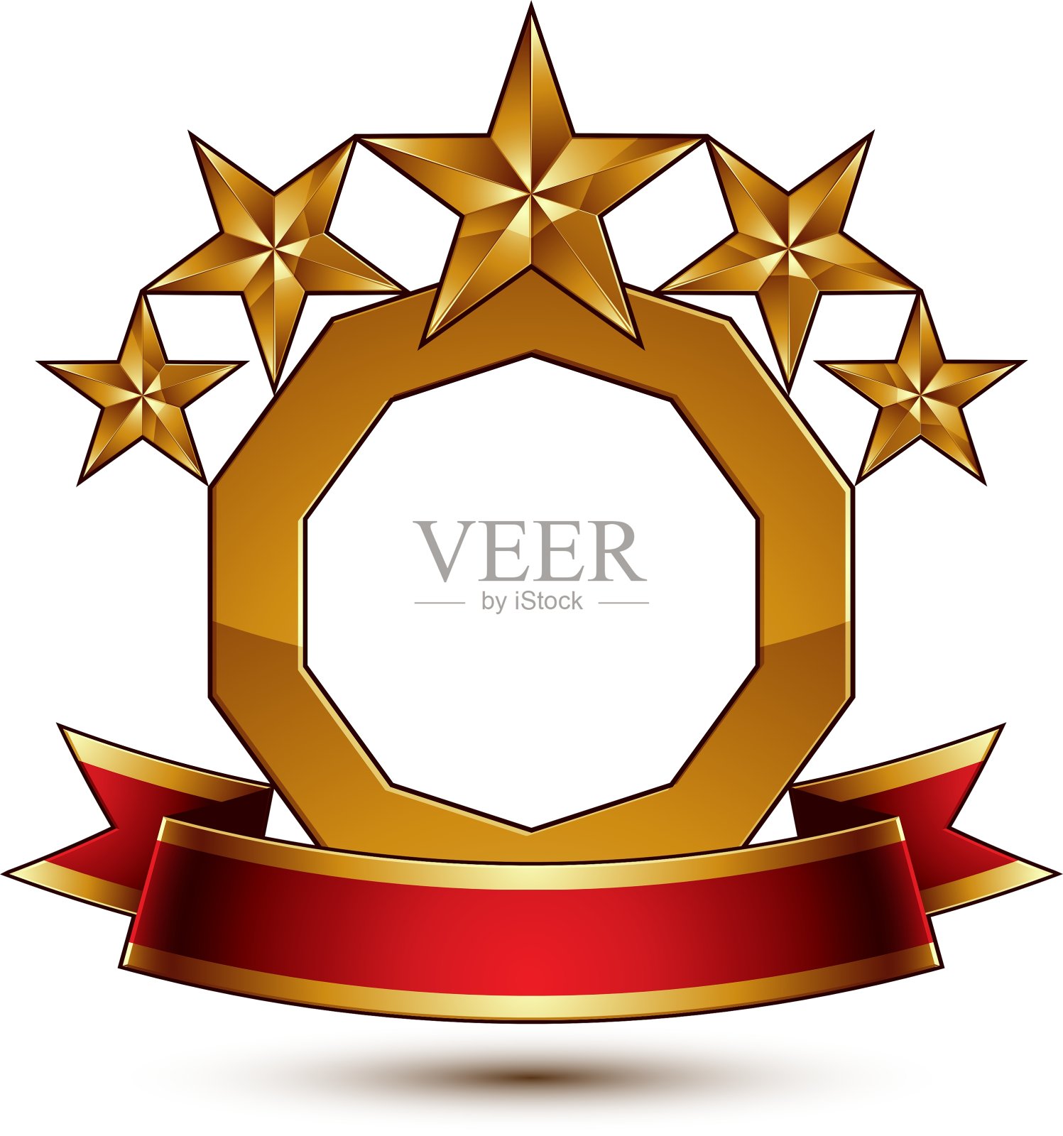 庄严的金戒指孤立在白色的背景设计元素图片