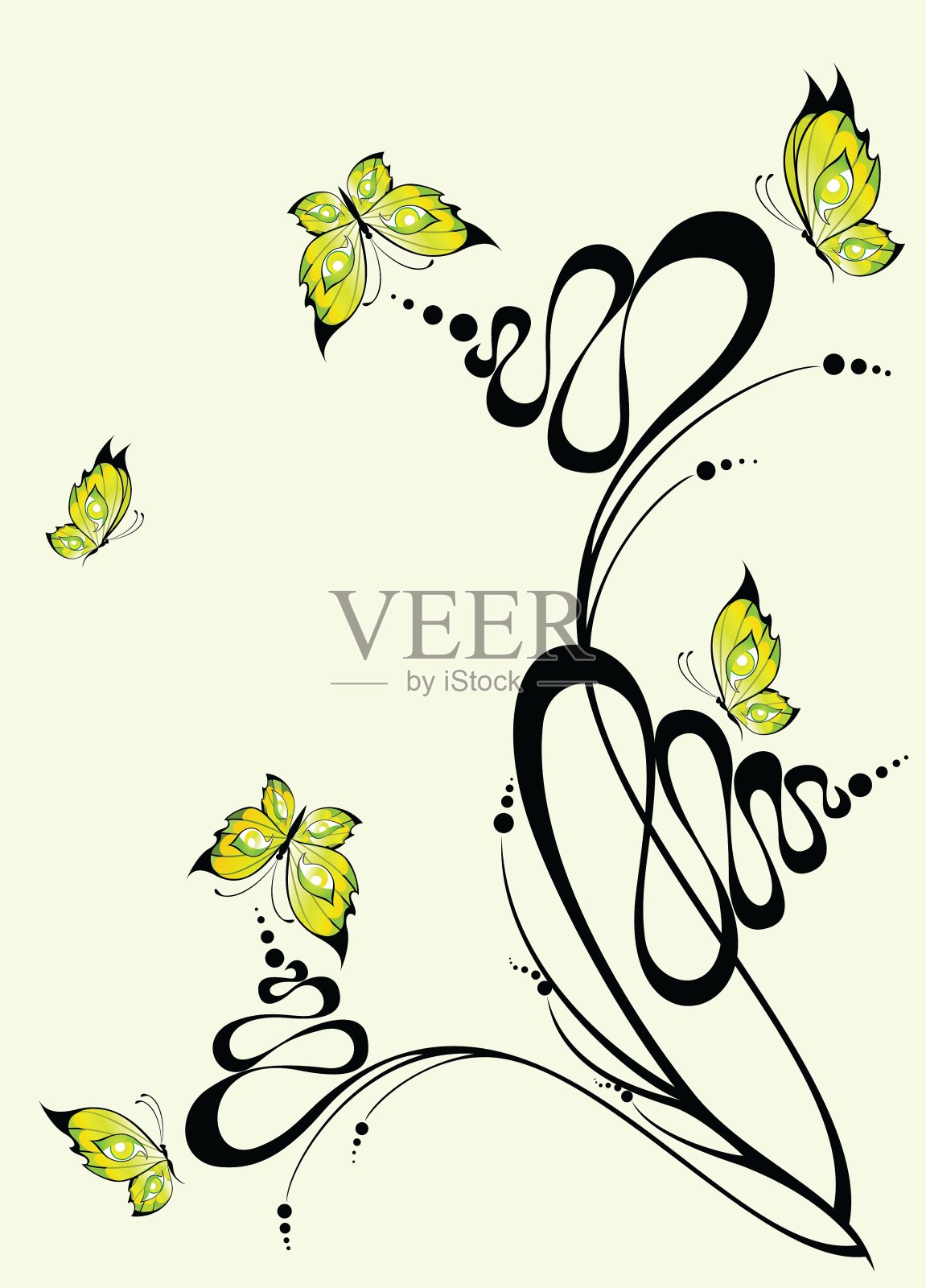 抽象的花朵插画图片素材