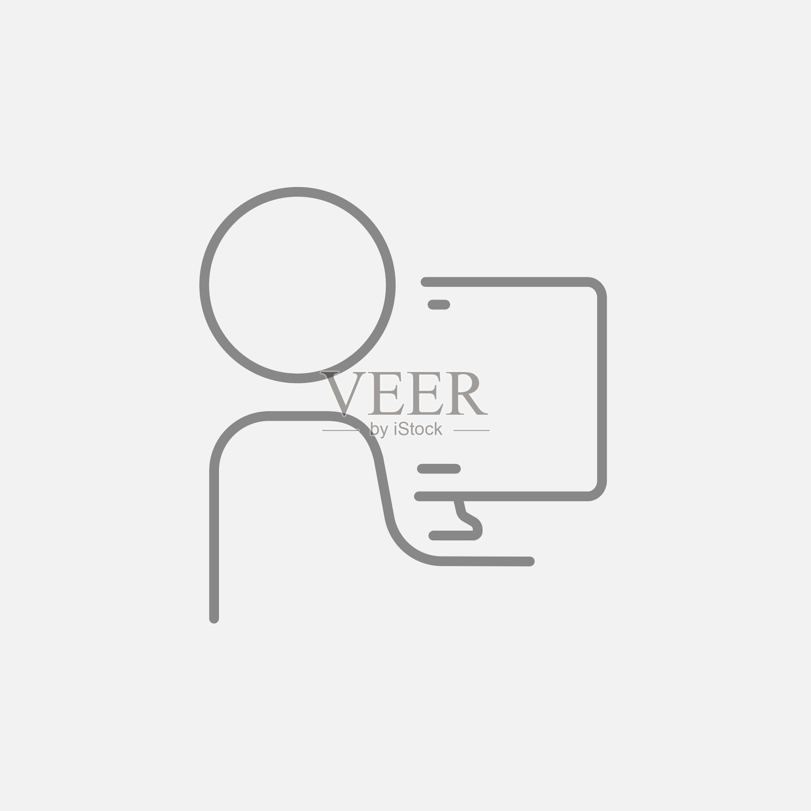 人在他的电脑线路图标工作图标素材