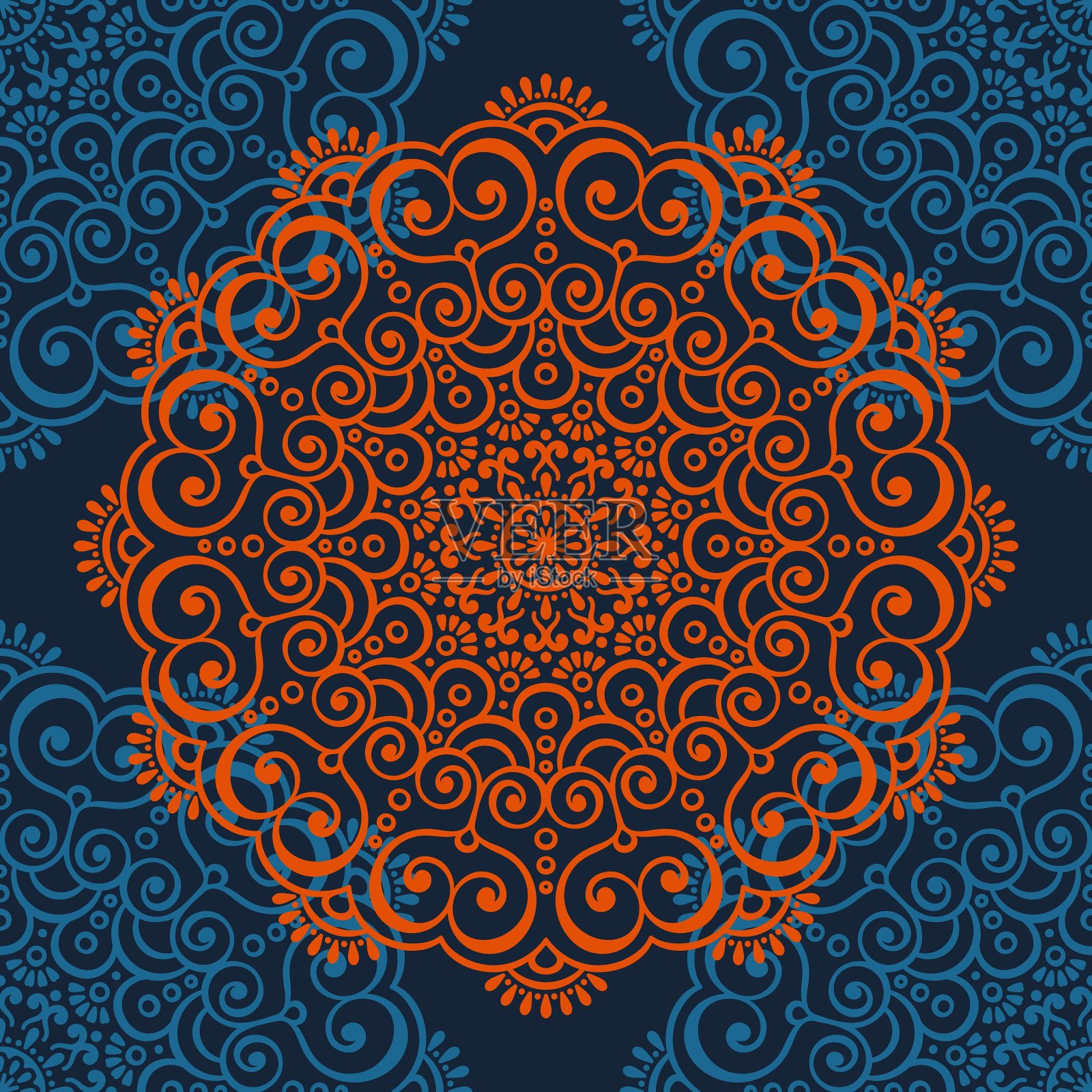 民族花卉无缝图案插画图片素材