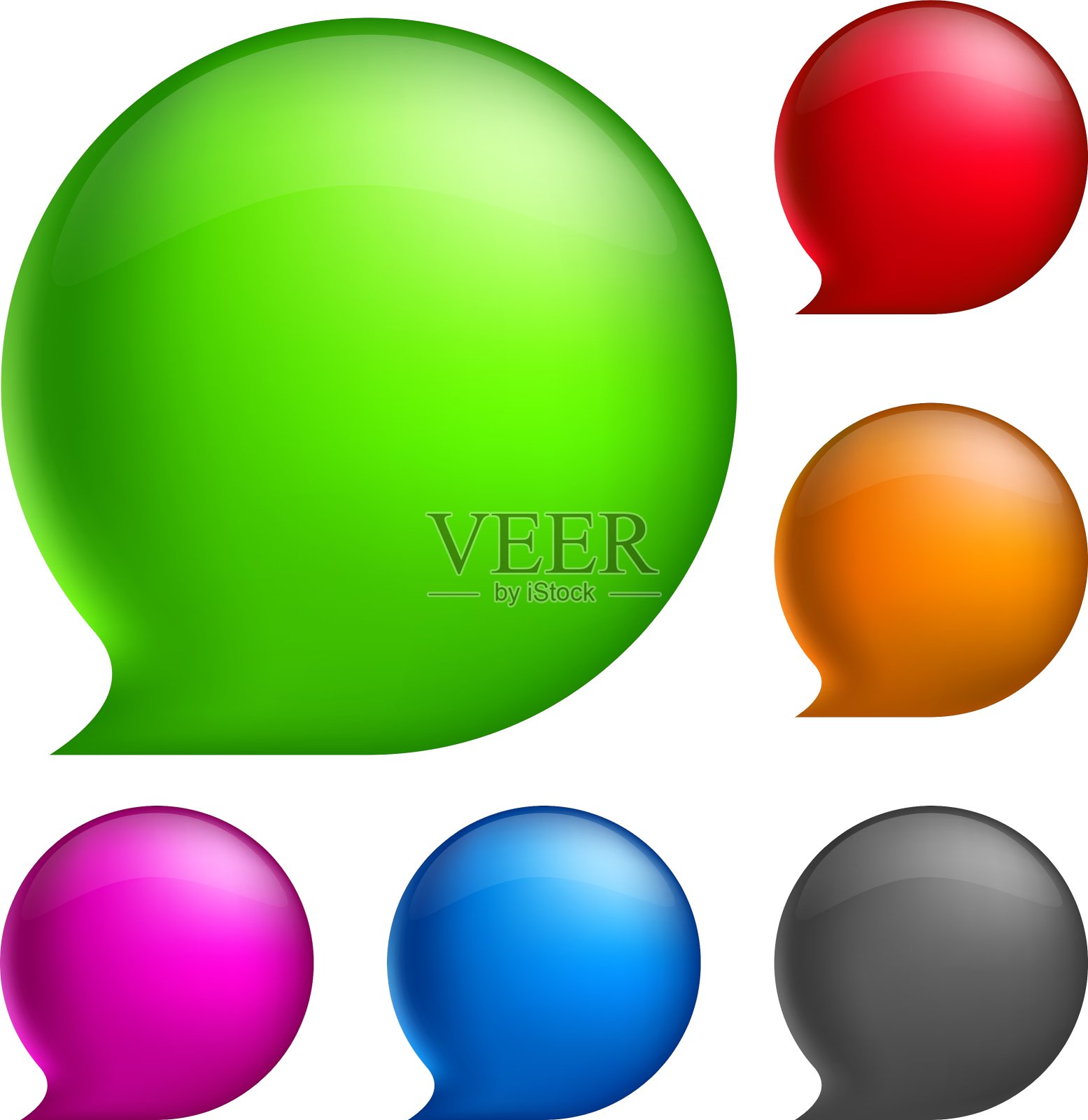 光滑的讲话泡沫图标素材