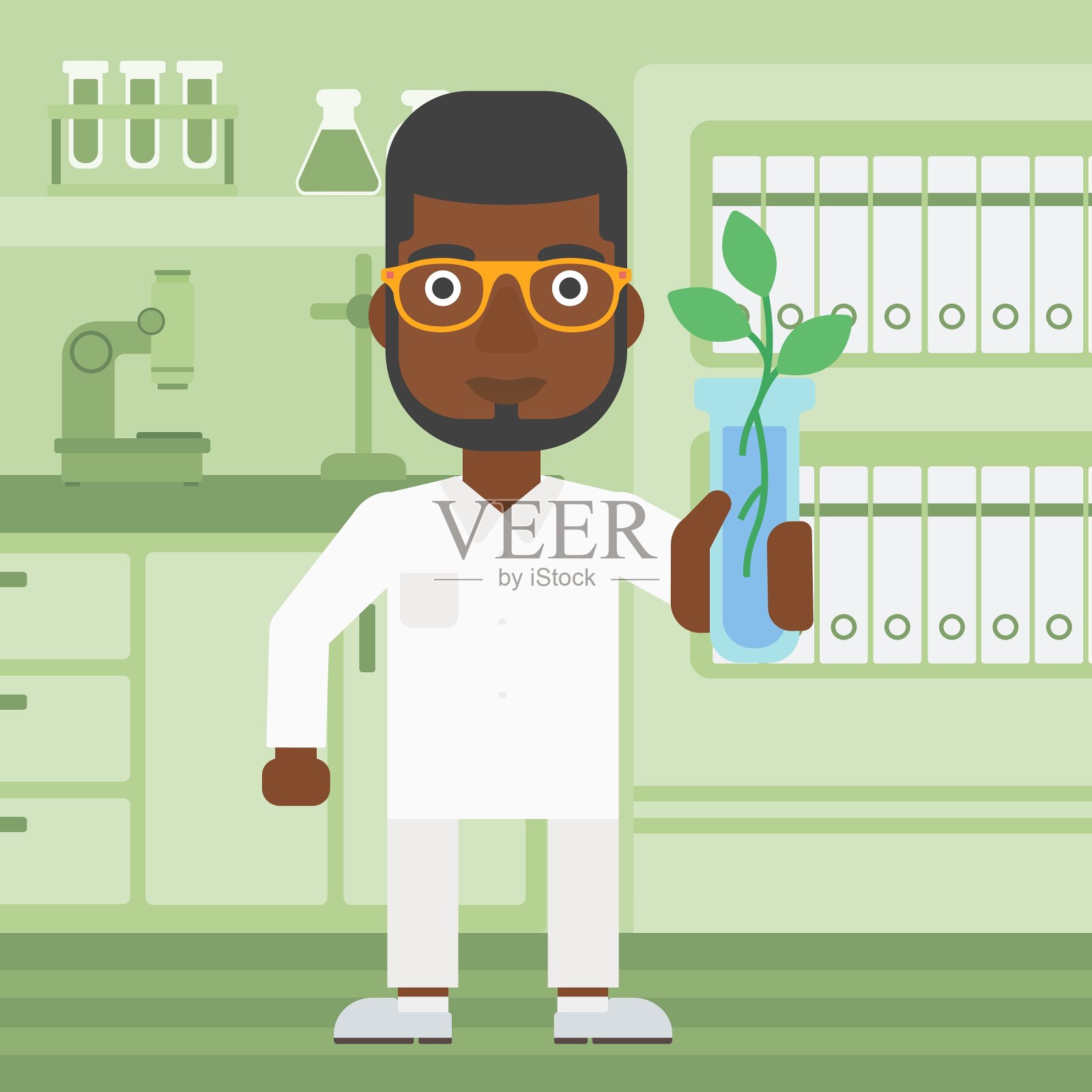 试管实验室助理插画图片素材