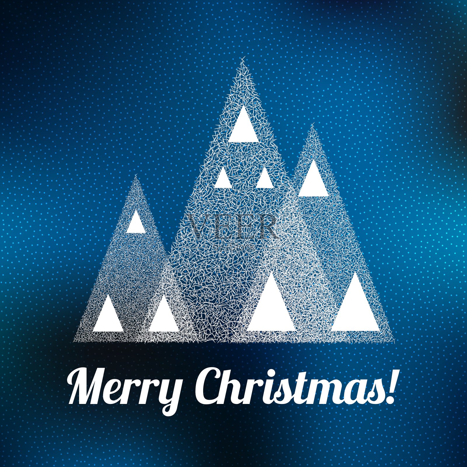 雪林里的圣诞树插画图片素材