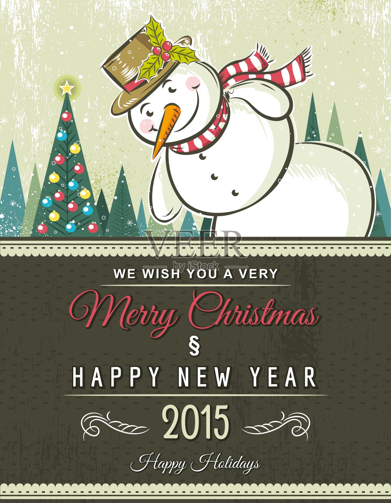 圣诞背景雪人设计模板素材