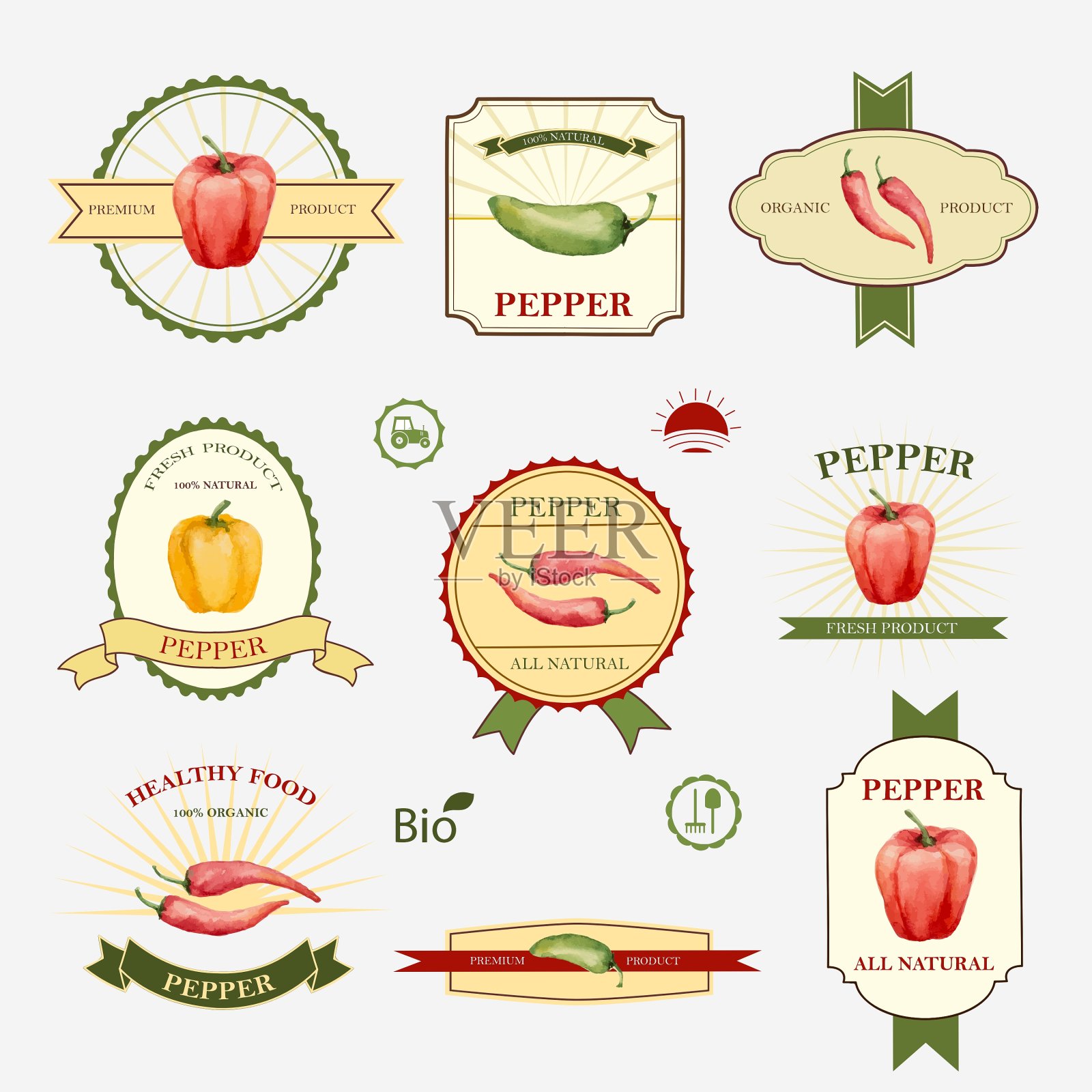 胡椒套标签设计图标素材